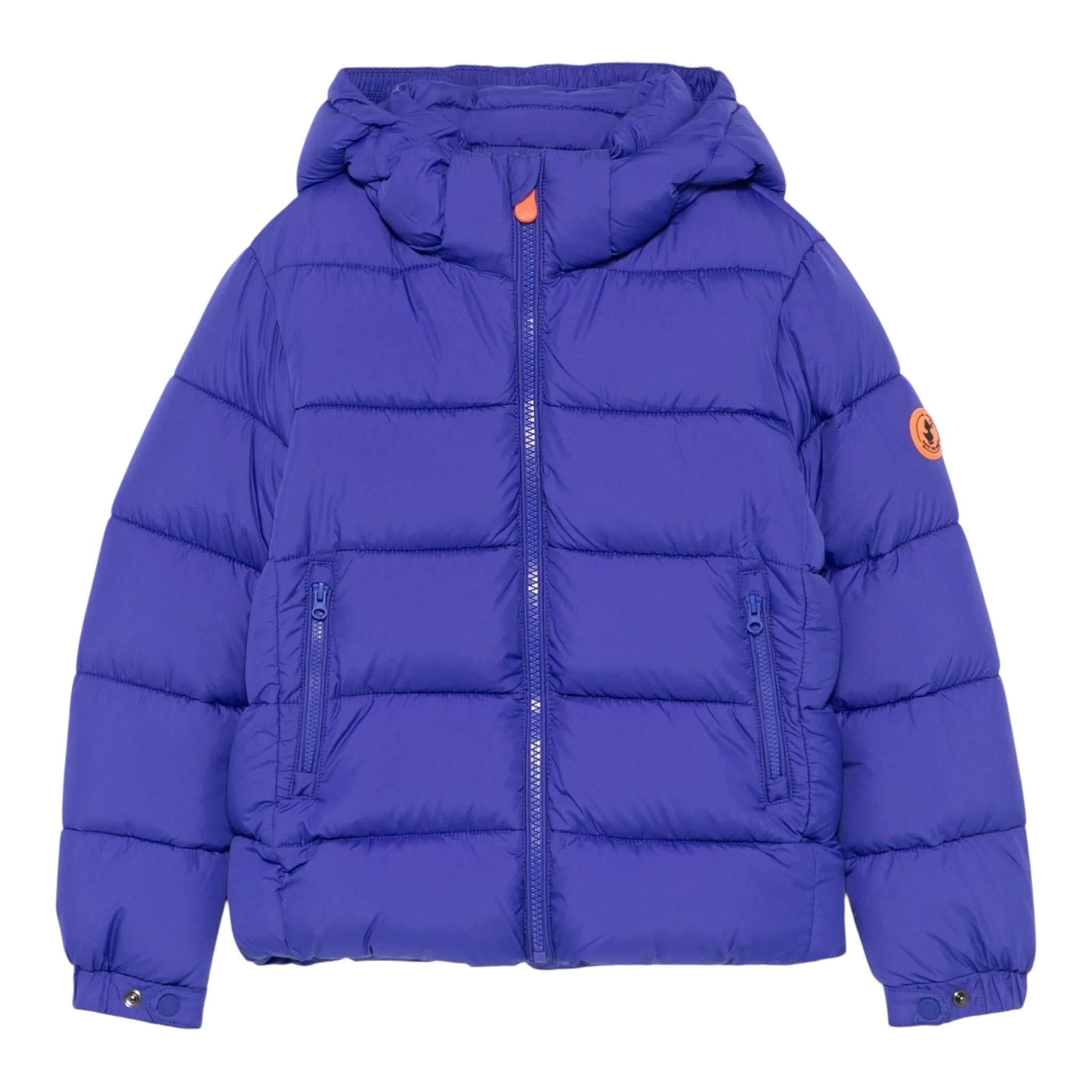 SAVE THE DUCK giubbino tinta unita con cappuccio Cobalto per Bambino J35560B COBALTO SAVE THE DUCK