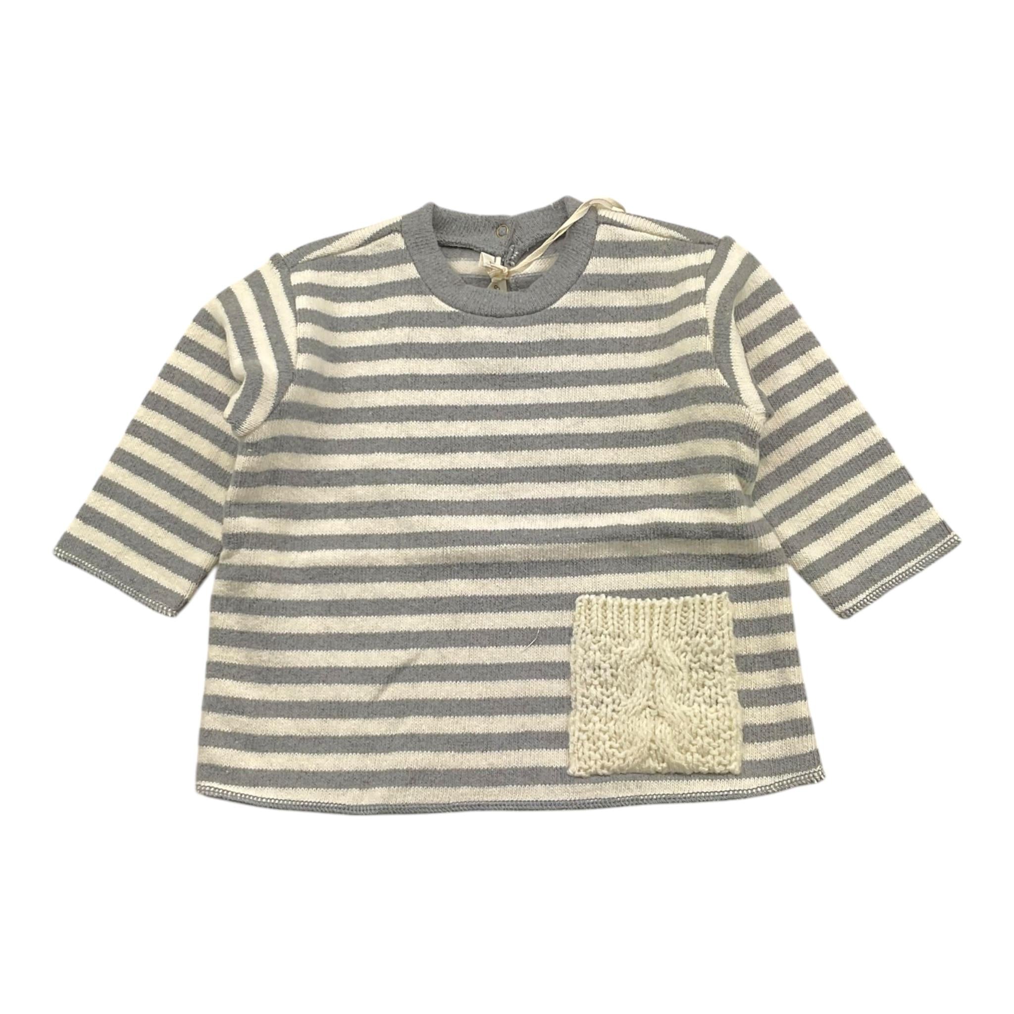 ZHOE & TOBIAH maglia bicolore con fantasia a righe Grigio/panna per Neonata KTT7 GRIGIO/PANNA ZHOE & TOBIAH