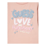 GUESS shirt girocollo tinta unita con stampa in contrasto Rosa per Neonata A4BI03J1314X ROSA GUESS