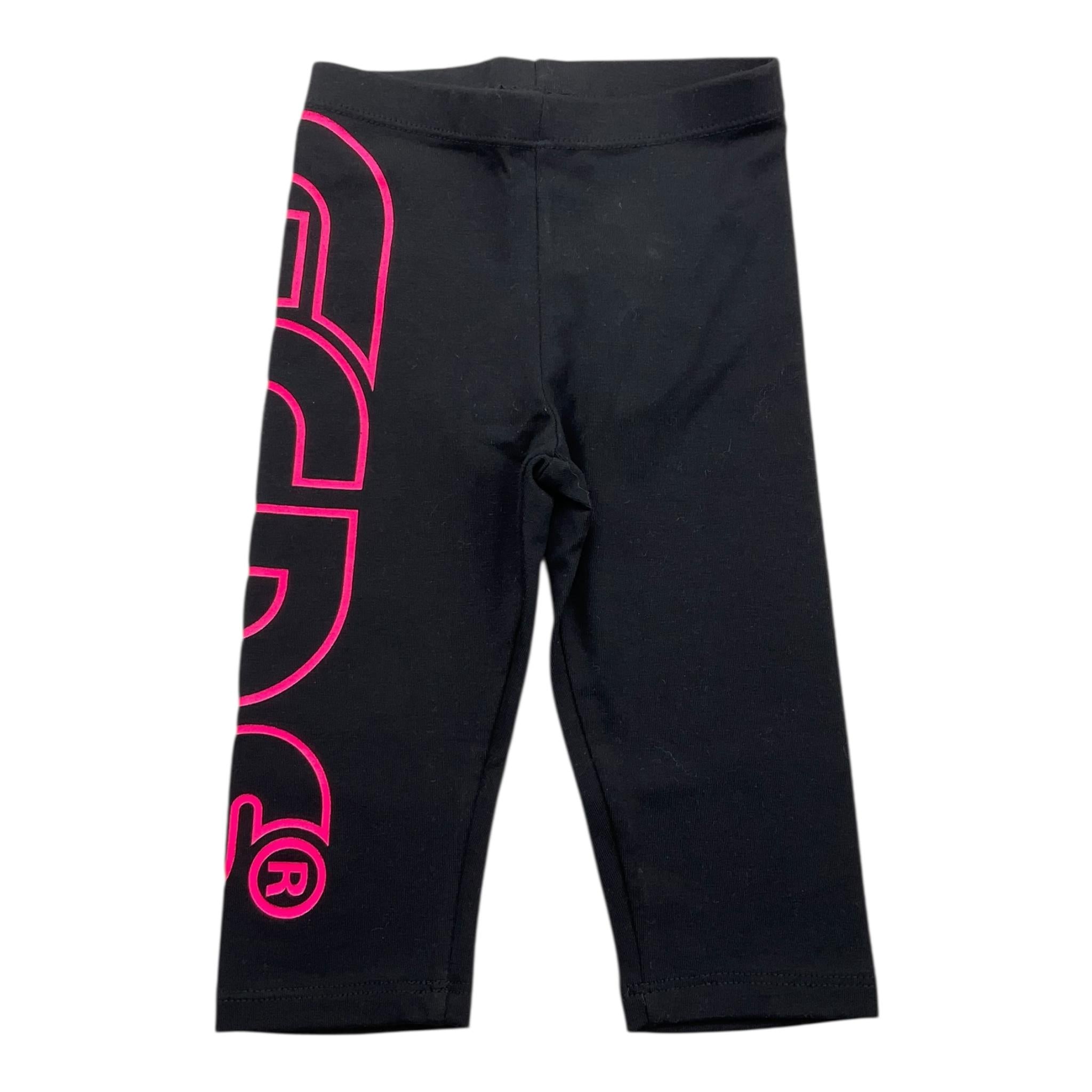 GCDS leggins tinta unita con stampa Nero per Neonata 028776 NERO GCDS