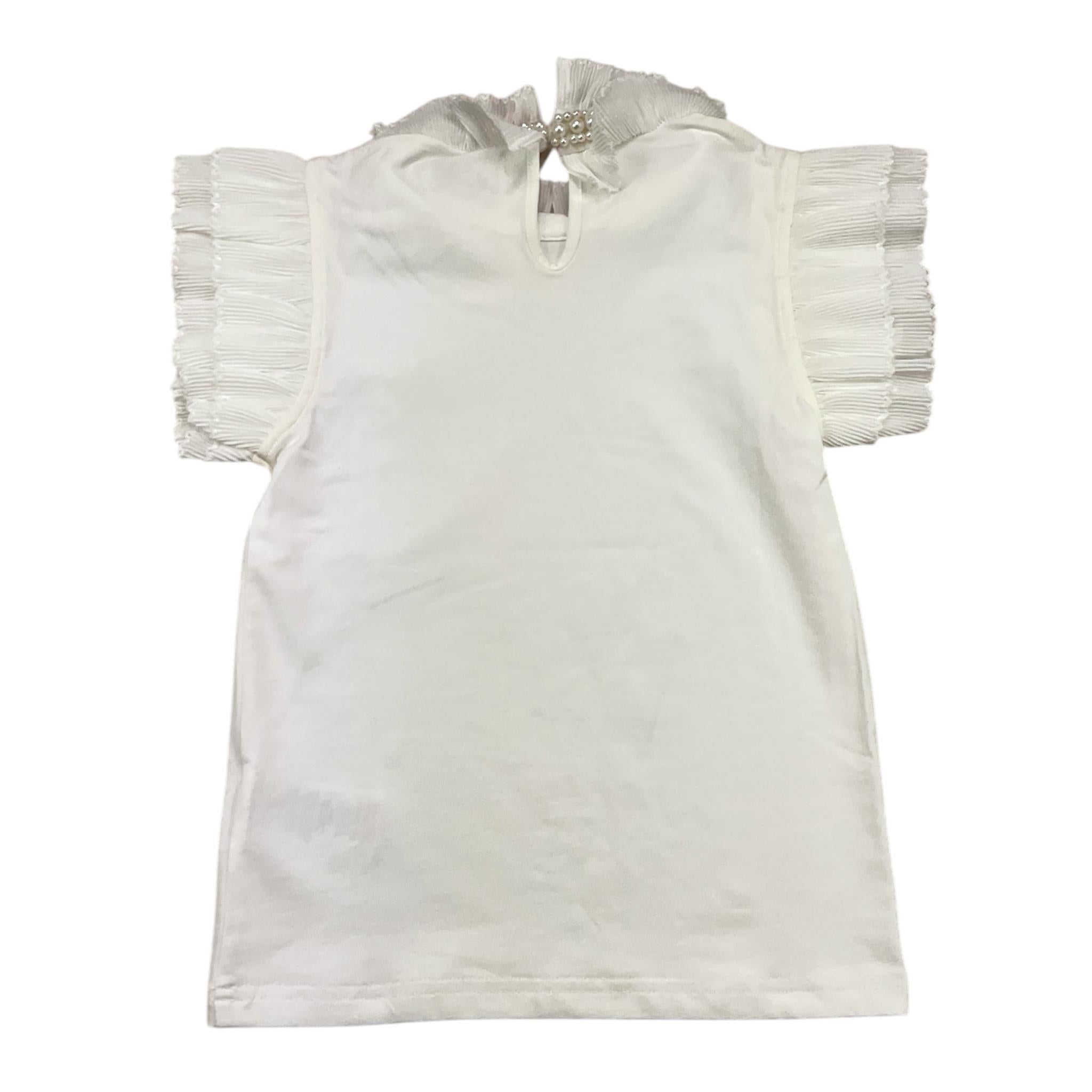 ANGEL'S FACE t-shirt tinta unita con collo con perle Bianco per Bambina A218081 BIANCO ANGEL'S FACE
