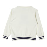 MOSCHINO maglia girocollo tinta unita con stampa in contrasto Panna per Neonato MYW00J PANNA MOSCHINO