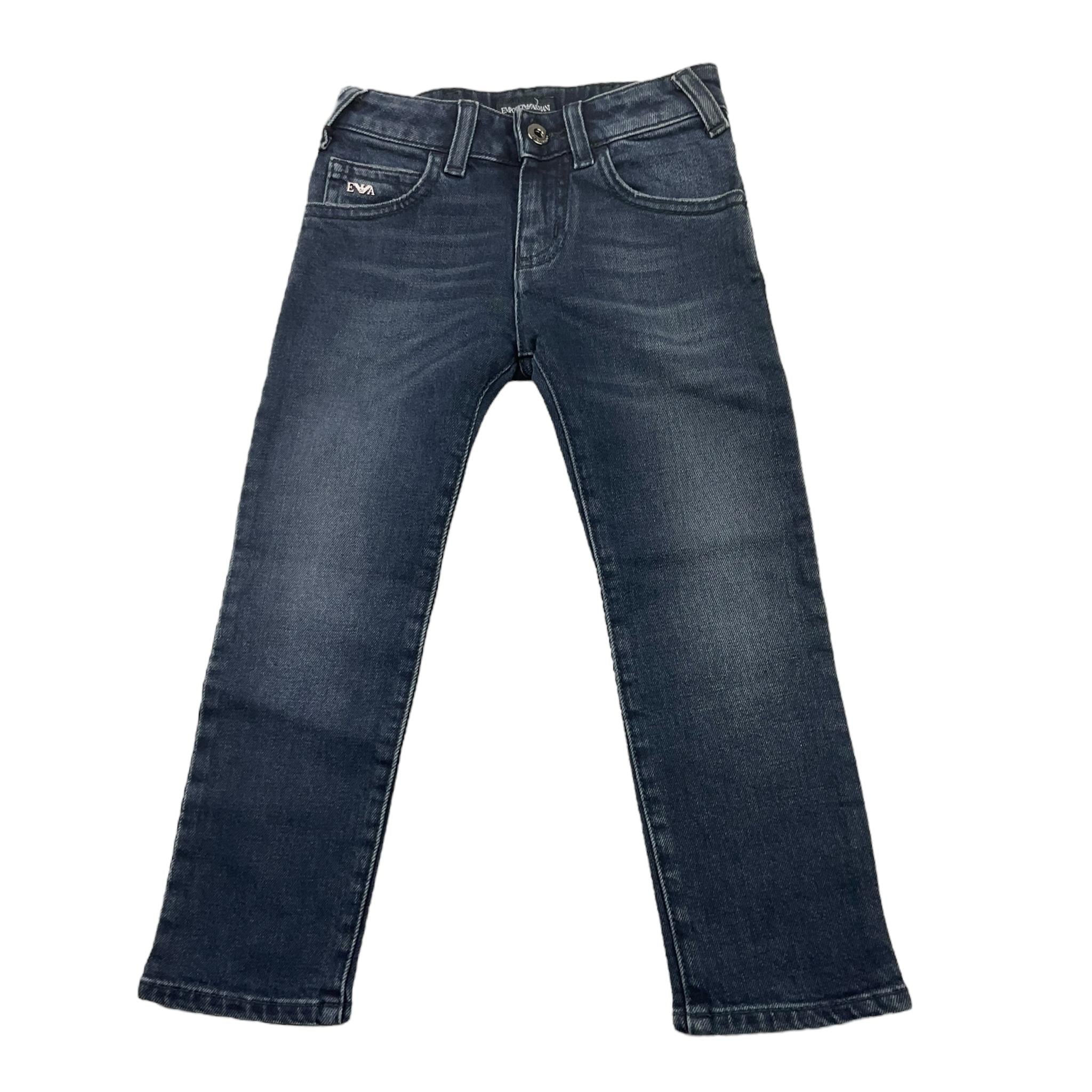 EMPORIO ARMANI jeans tinta unita con girovita regolabile Blu per Bambino 6L4J45 BLU EMPORIO ARMANI