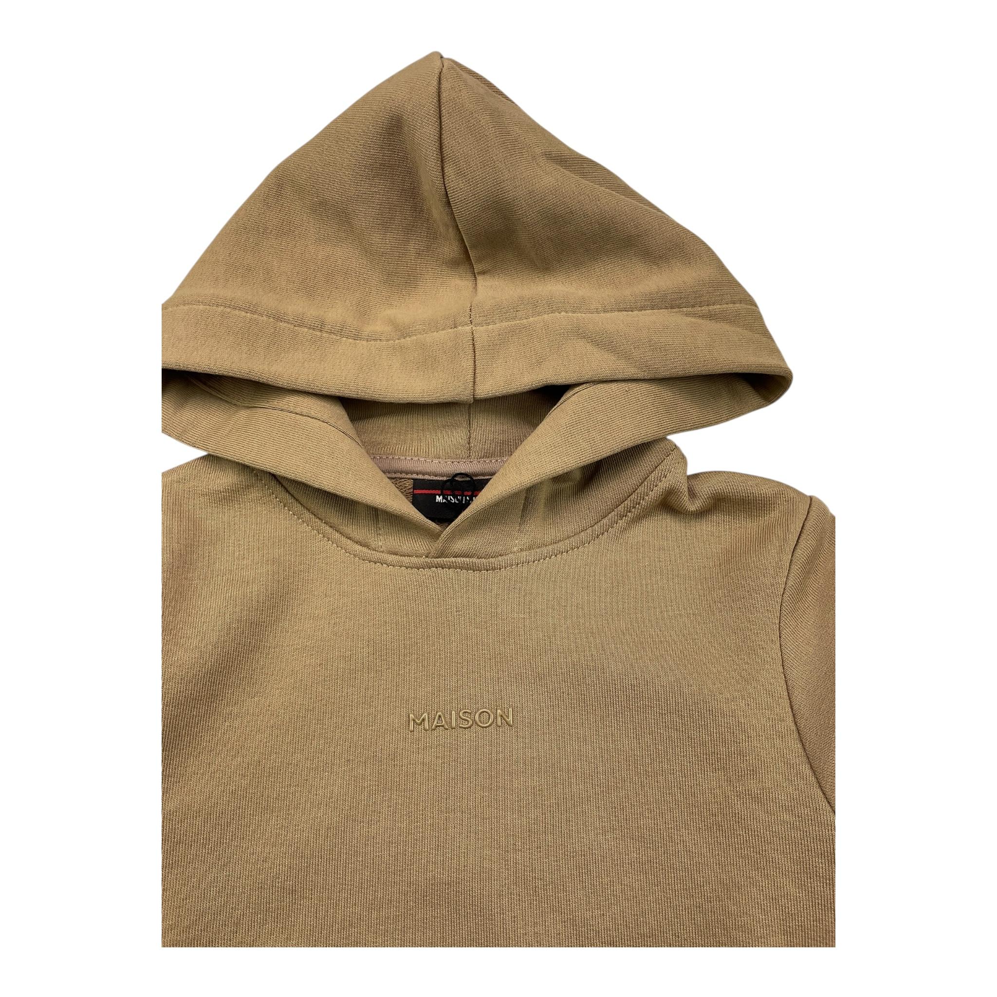 MAISON 9 PARIS felpa chiusa con cappuccio tinta unita con logo Biscotto per Bambino F70049 BISCOTTO MAISON 9 PARIS
