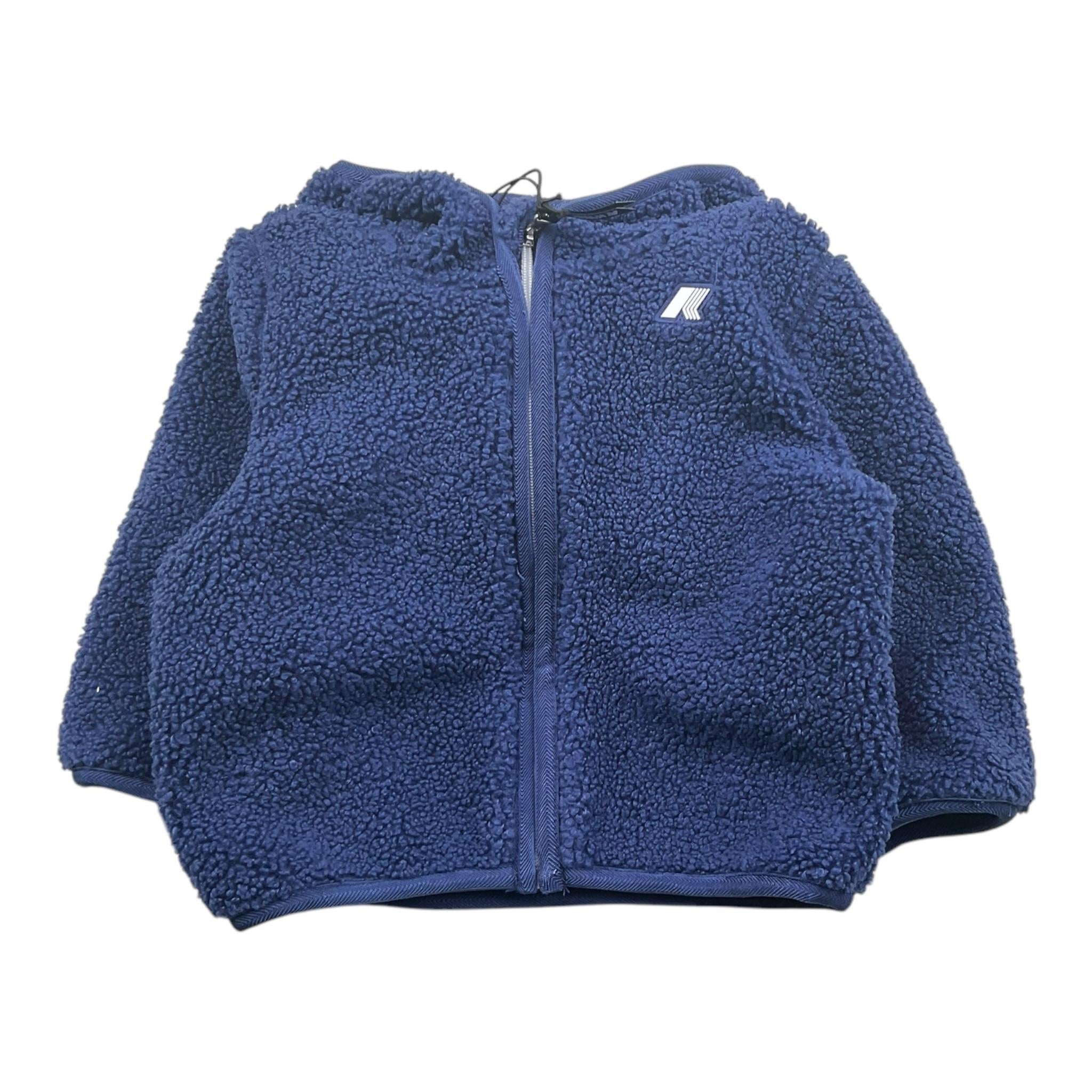K-WAY felpa tinta unita teddy con zip e cappuccio Blu per Neonato K41478W BLU K-WAY