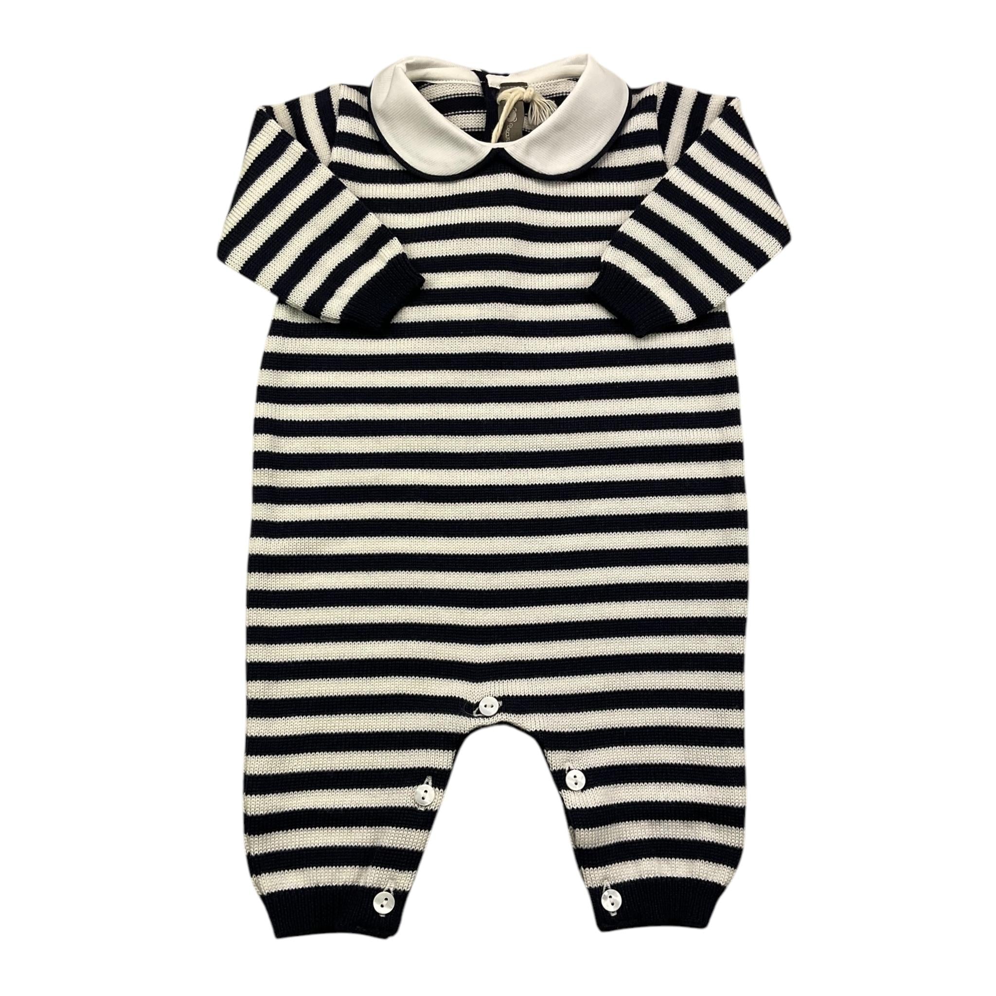 LITTLE BEAR tutina manica lunga fantasia righe Blu per Neonato 9109 BLU LITTLE BEAR