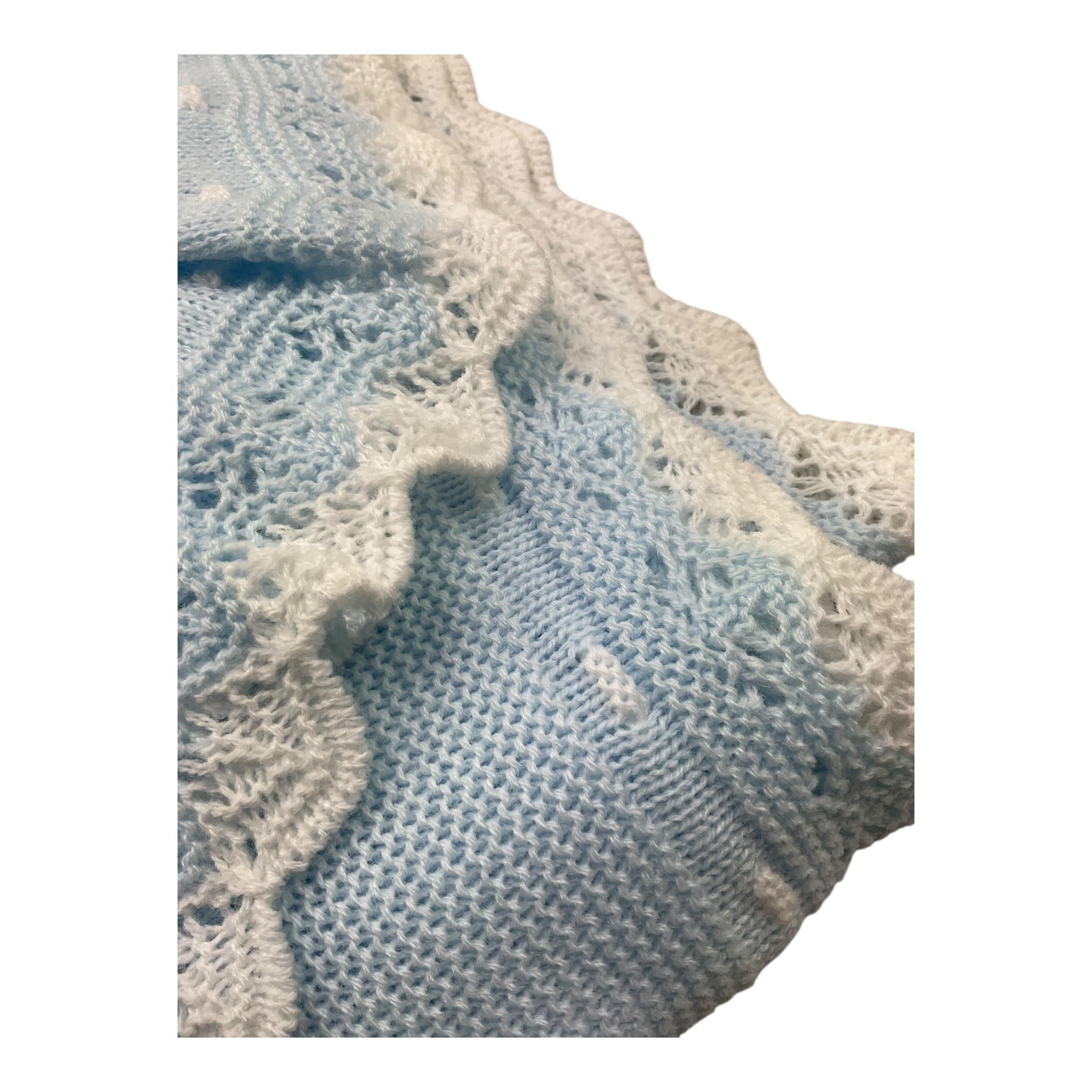 JULIANA coperta tinta unita con fiocco Azzurro per Neonata 24525 AZZURRO JULIANA