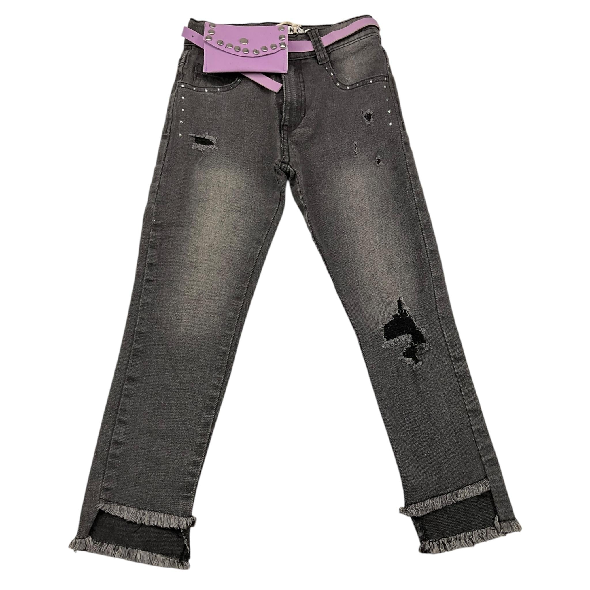EMC jeans tinta unita con borsetta Nero per Bambina BZ7106 NERO EMC