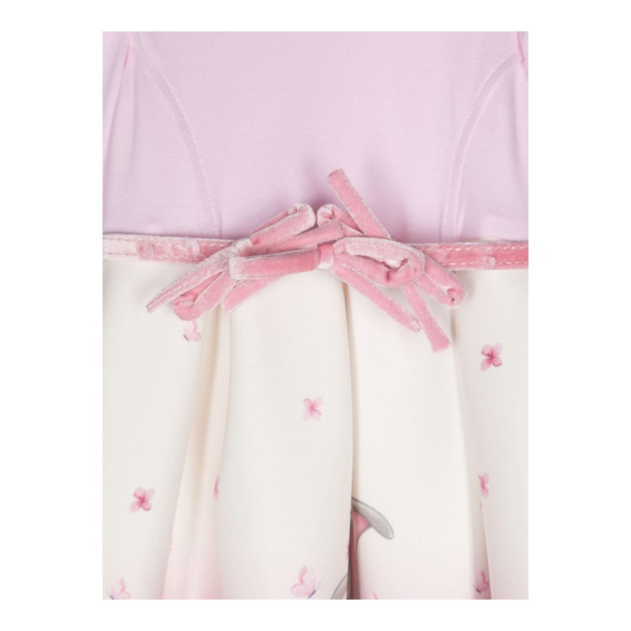 MONNALISA abito tinta unita manica lunga con stampa Rosa per Neonata 31D902 ROSA MONNALISA