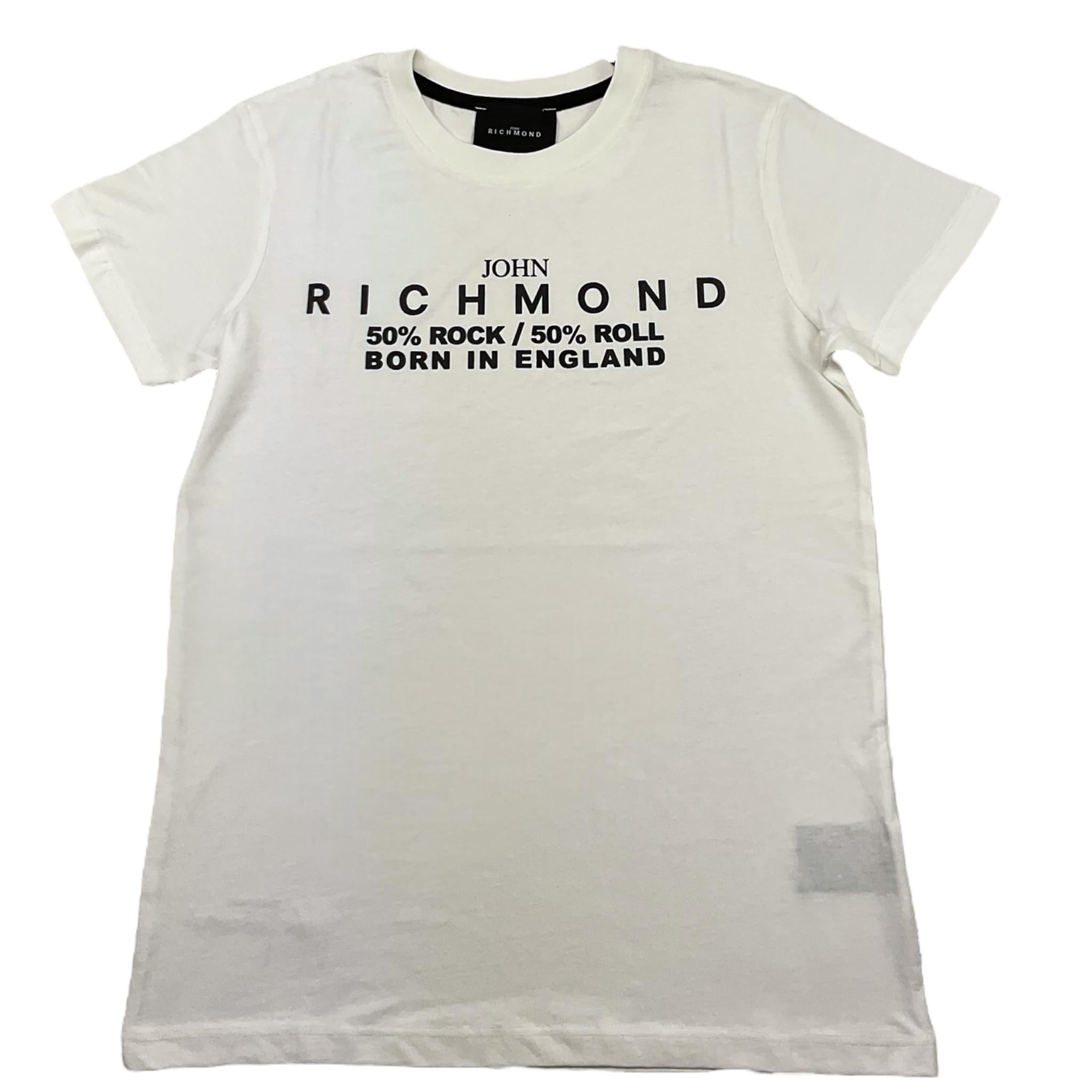 JOHN RICHMOND t-shirt girocollo tinta unita con logo Bianco per Bambino RBA24048TS BIANCO JOHN RICHMOND