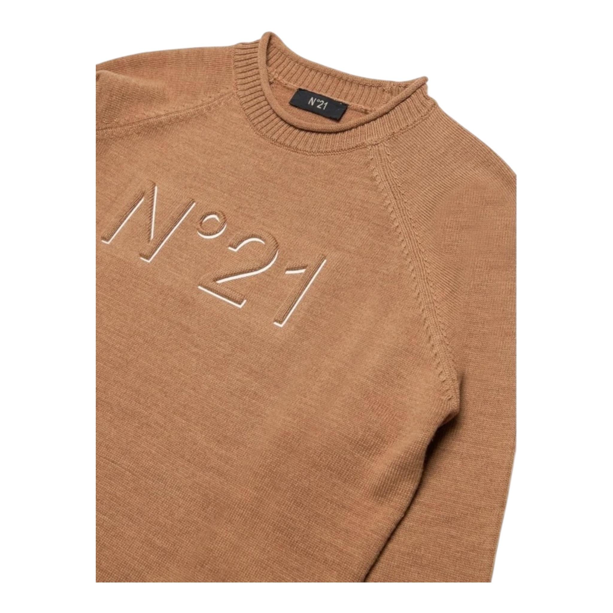N°21 maglia tinta unita con logo Cammello per Bambino N21953X CAMMELLO N°21
