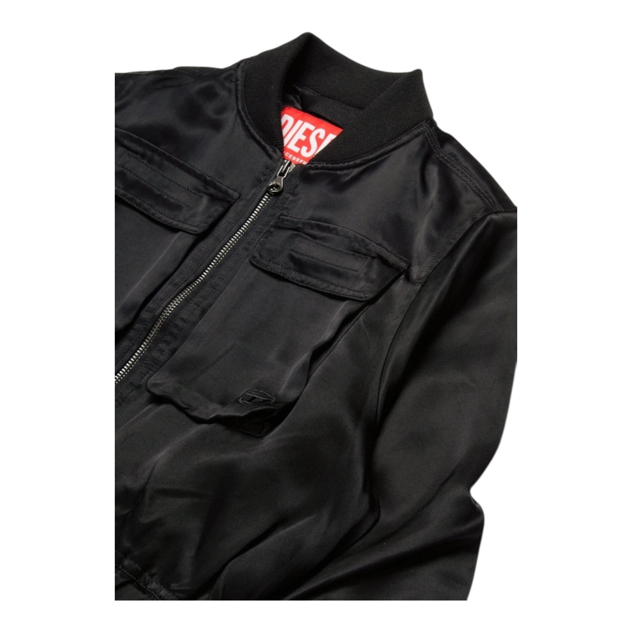 DIESEL felpa tinta unita con zip Nero per Bambina J01950X NERO DIESEL