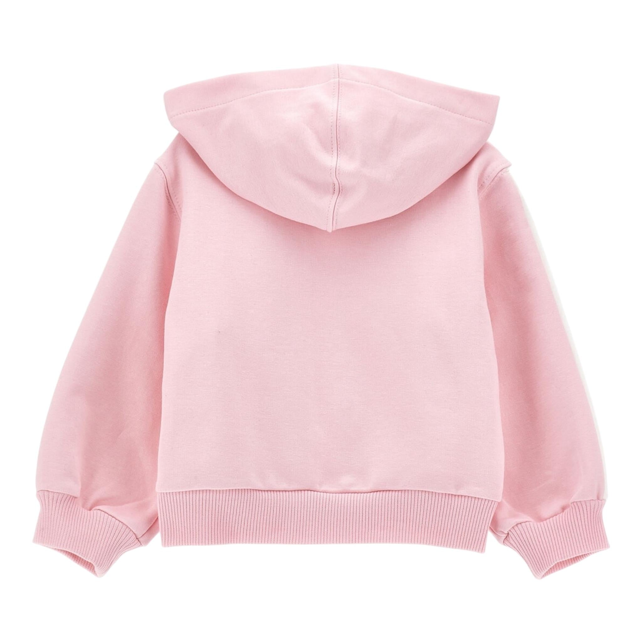 MONNALISA felpa con zip e cappuccio tinta unita con orsi brillantinati Rosa per Bambina 39D802J ROSA MONNALISA