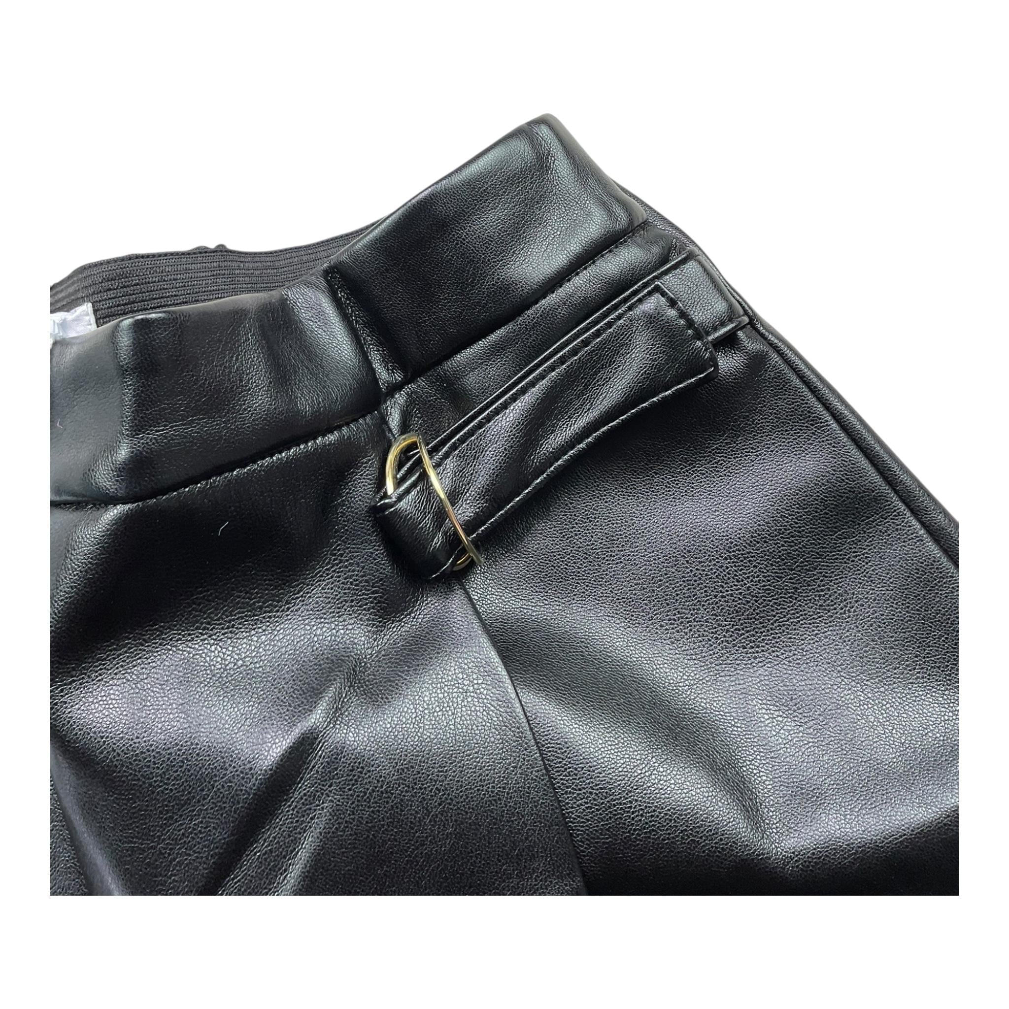 LU LU BY MISS GRANT shotrt in ecopelle tinta unita Nero per Bambina LL2980 NERO LU LU BY MISS GRANT