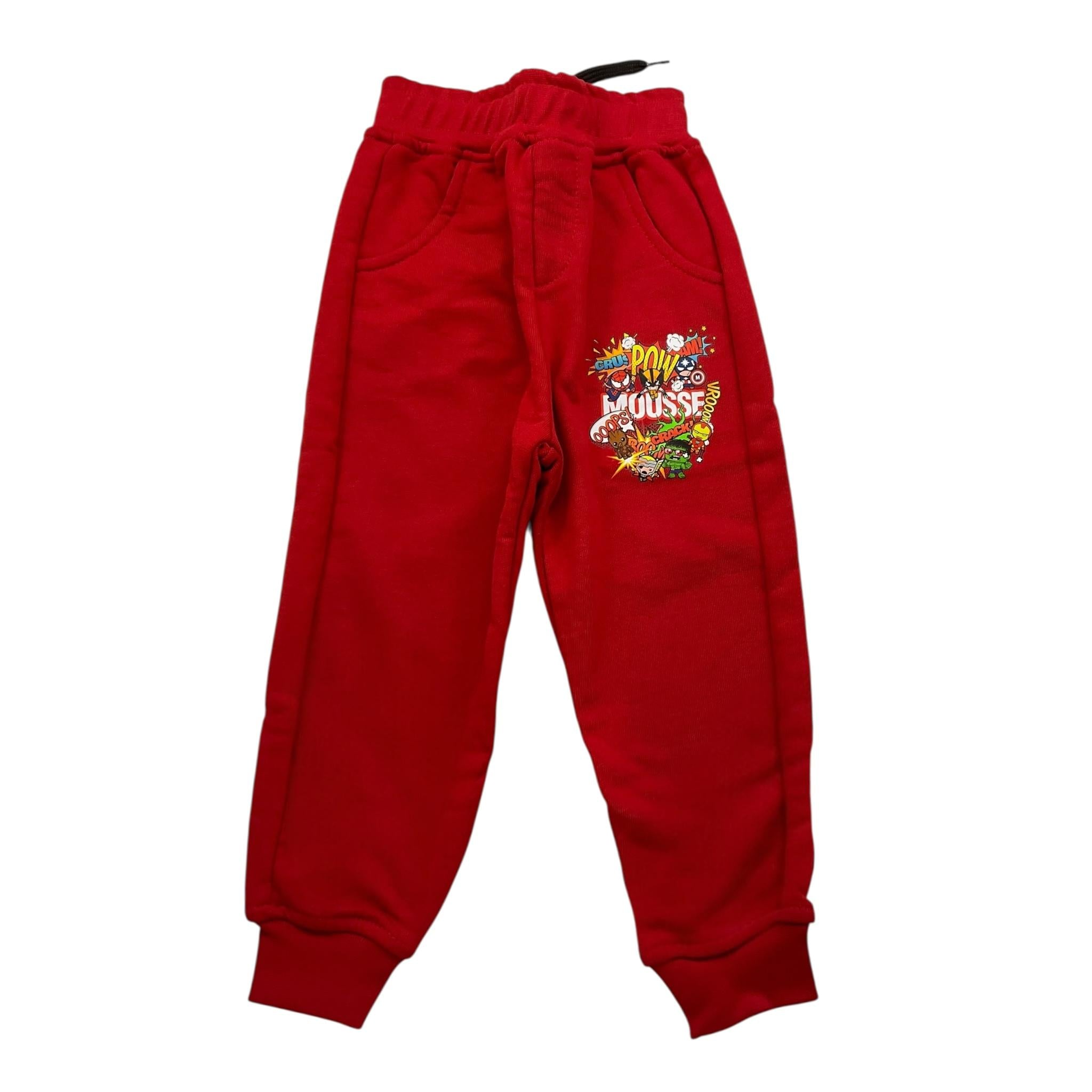 MOUSSE pantalone tinta unita modello tuta con stampa Rosso per Neonato HKPG371RN ROSSO MOUSSE