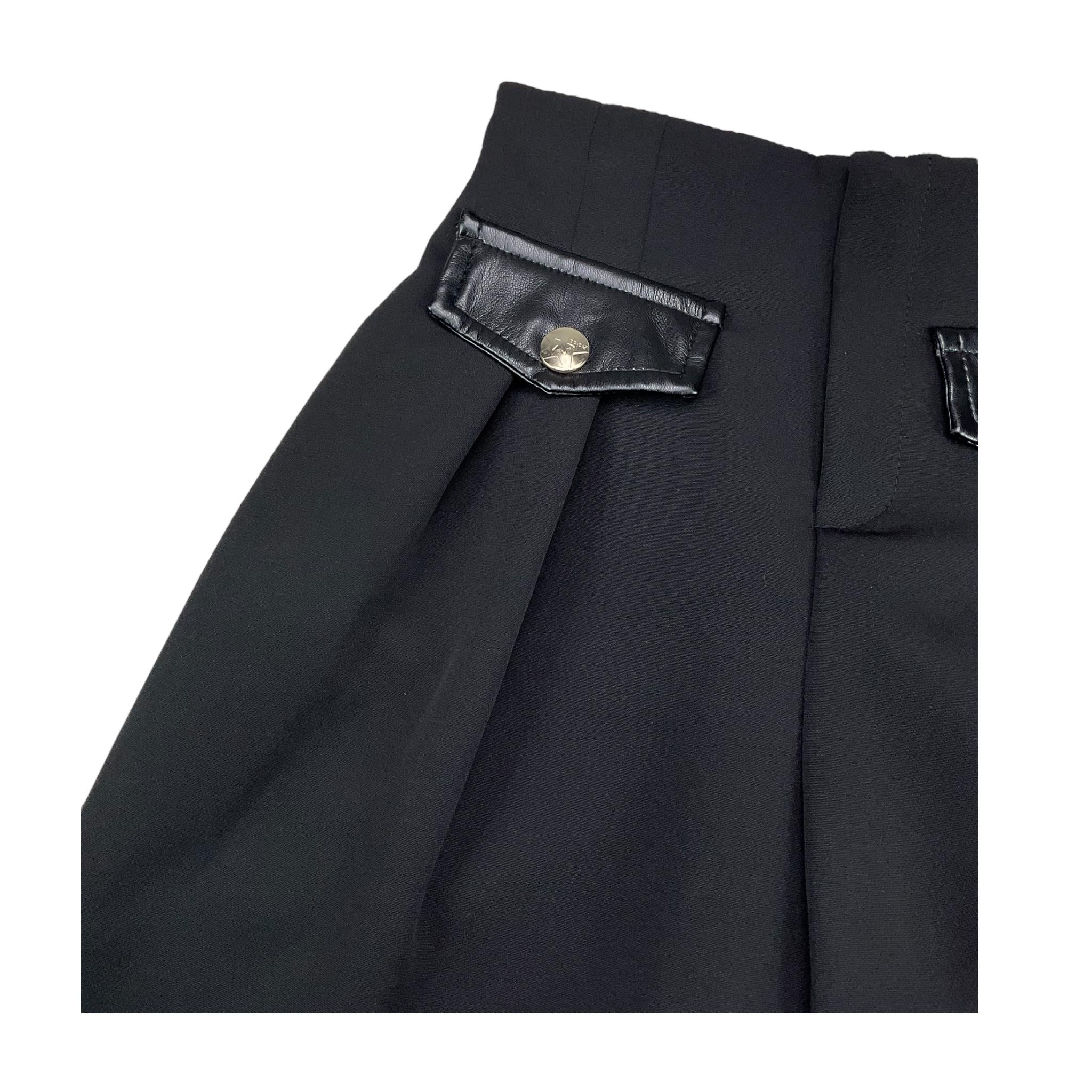 NAIDA pantalone tinta unita modello palazzo Nero per Bambina NAPA274 NERO NAIDA