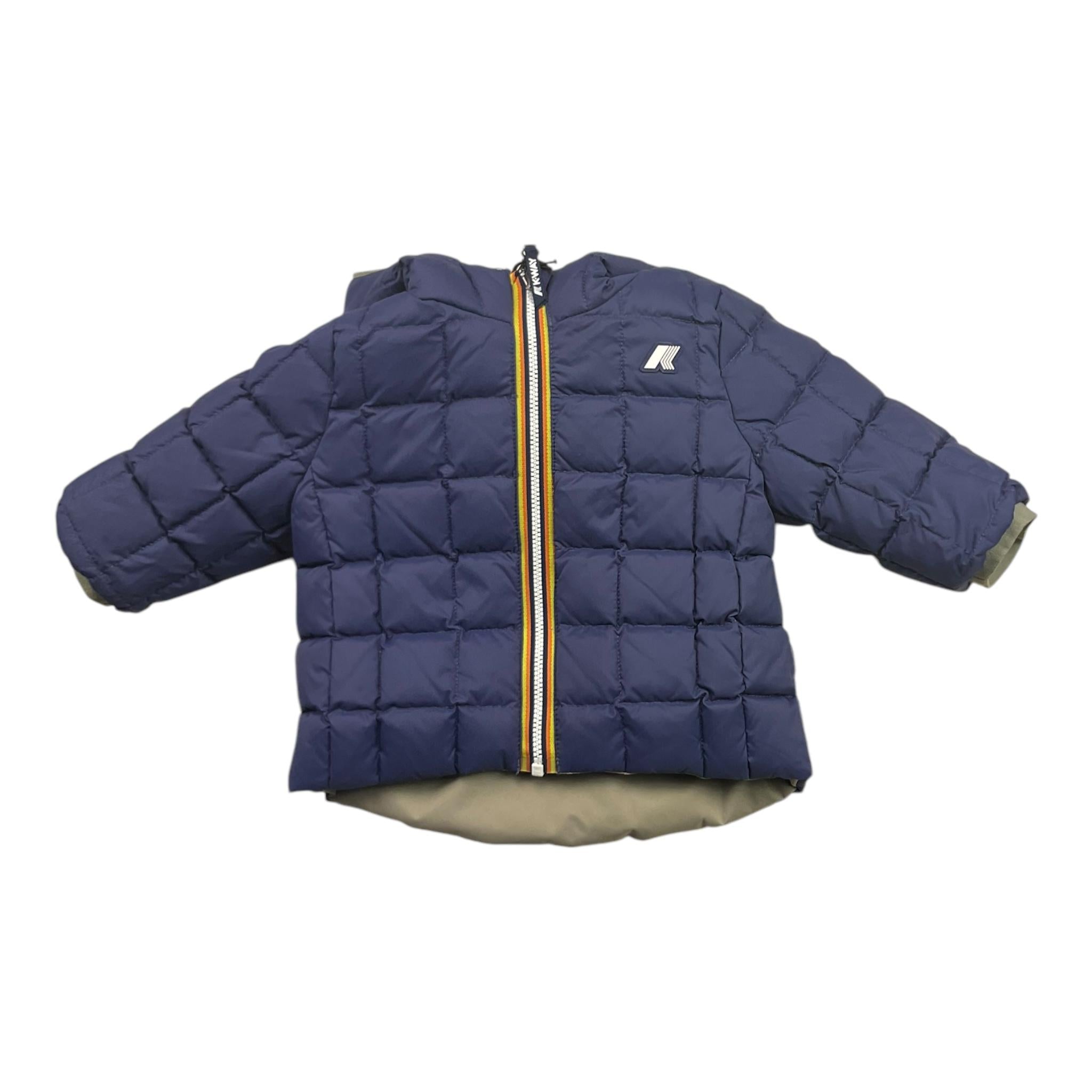 K-WAY giubbino reversibile con zip e cappuccio bicolore Verde/blu per Neonato K7132PWXX VERDE/BLU K-WAY