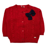 LE BEBE' cardigan tinta unita cn fiocco in contrasto Rosso per Neonata LBG6195 ROSSO LE BEBE'