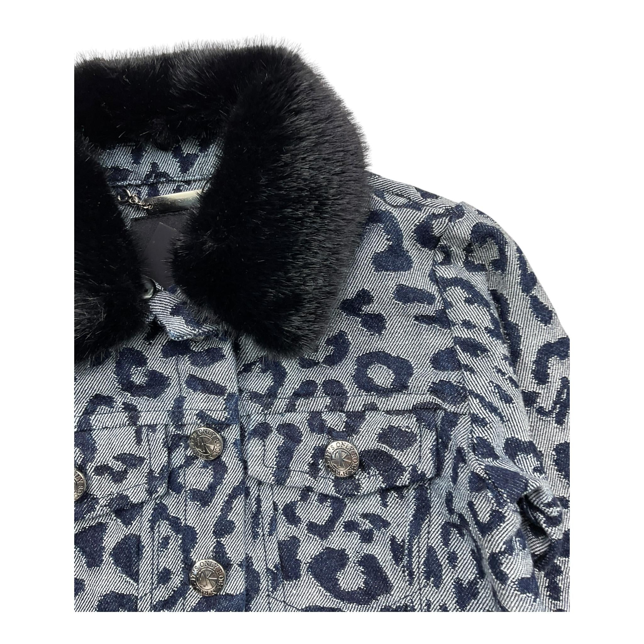 JOHN RICHMOND giubbino in denim tinta unita con fantasia maculata Grigio per Neonata RIA25111GB GRIGIO JOHN RICHMOND