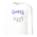 GUESS shirt girocollo tinta unita con stampa Bianco per Neonata A4YI04K6YW4 BIANCO GUESS