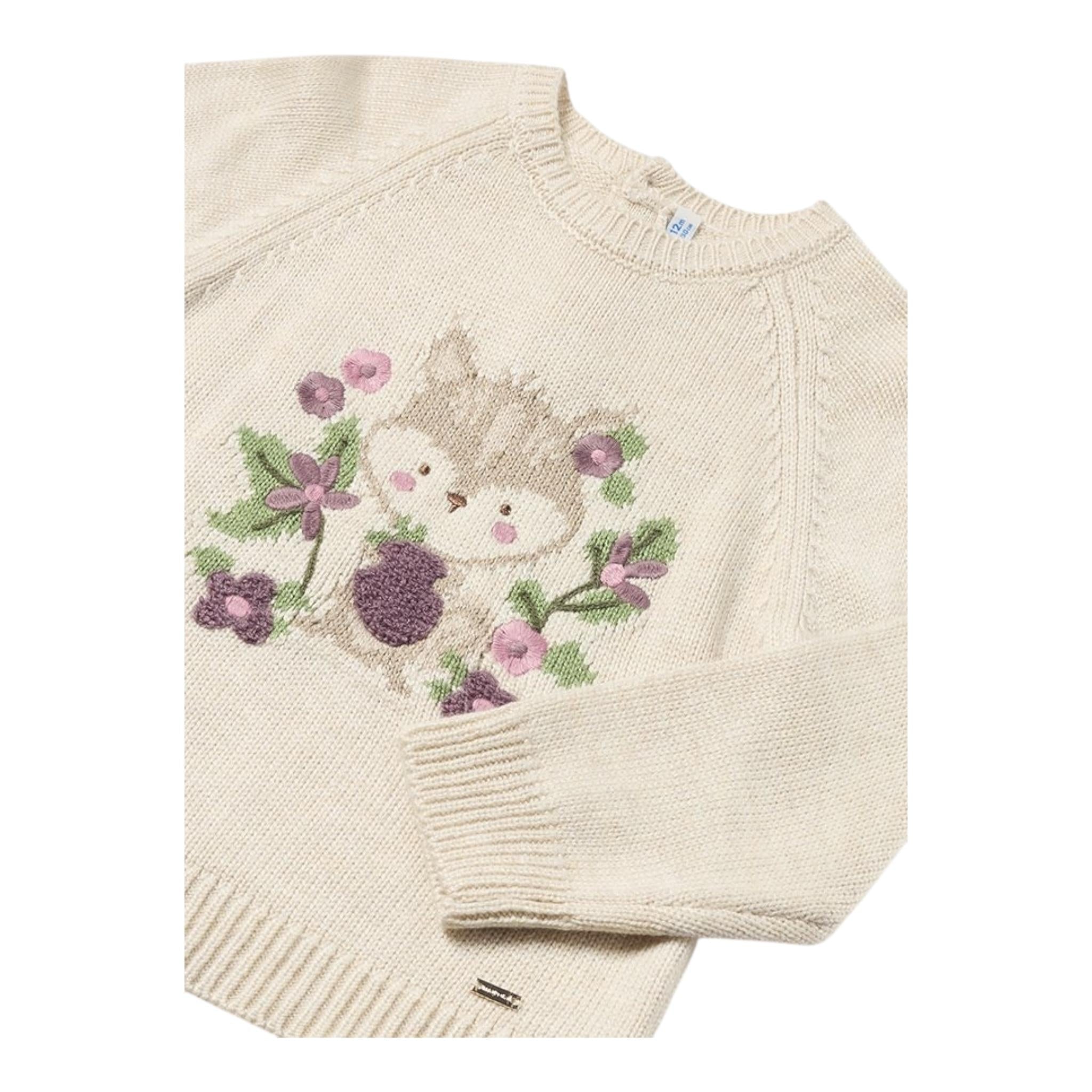 MAYORAL maglia tinta unita con stampa Beige per Neonata 23233 BEIGE MAYORAL