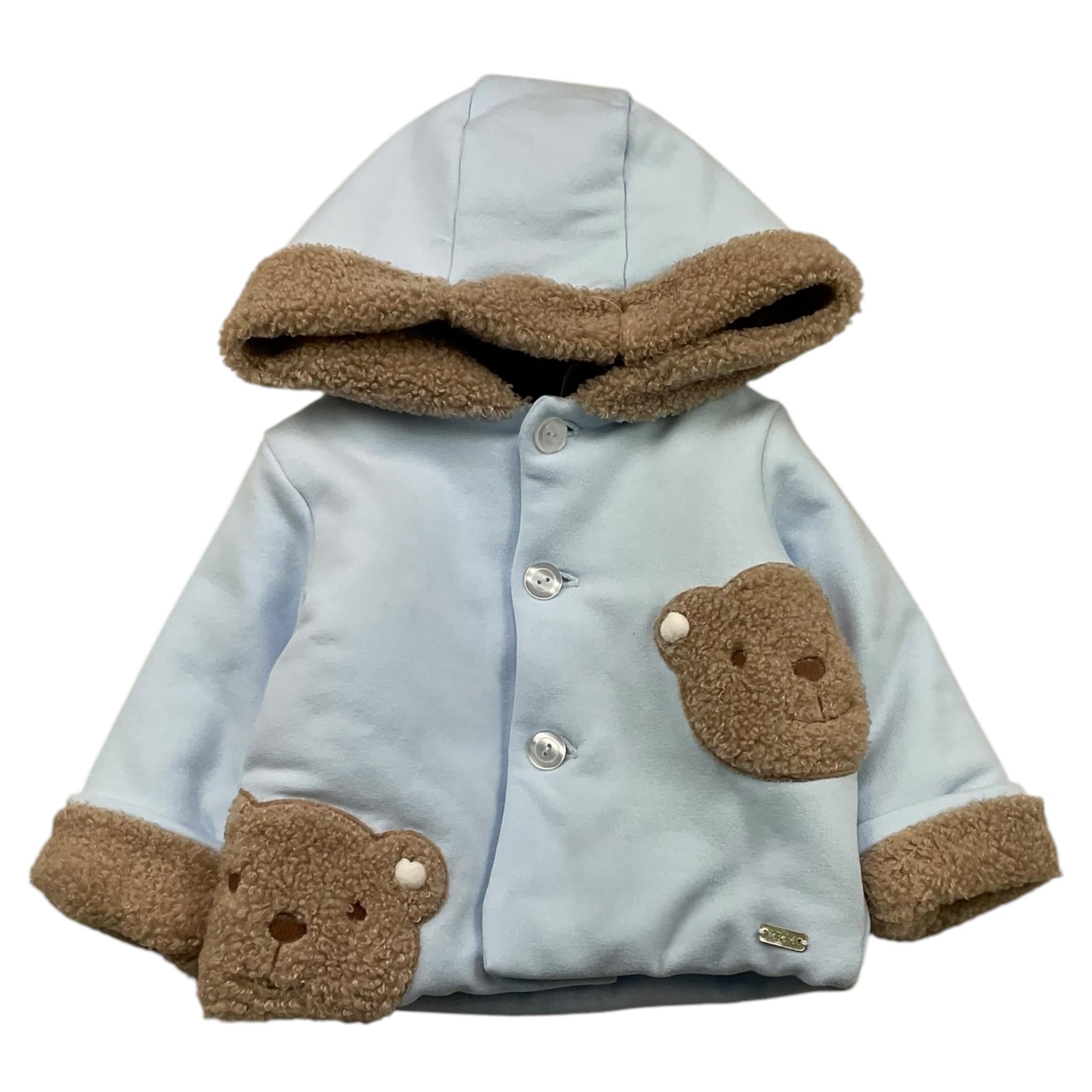 LE BEBE' cappotto tinta unita con cappuccio e lana interna Azzurro per Neonato LBB5123 AZZURRO LE BEBE'