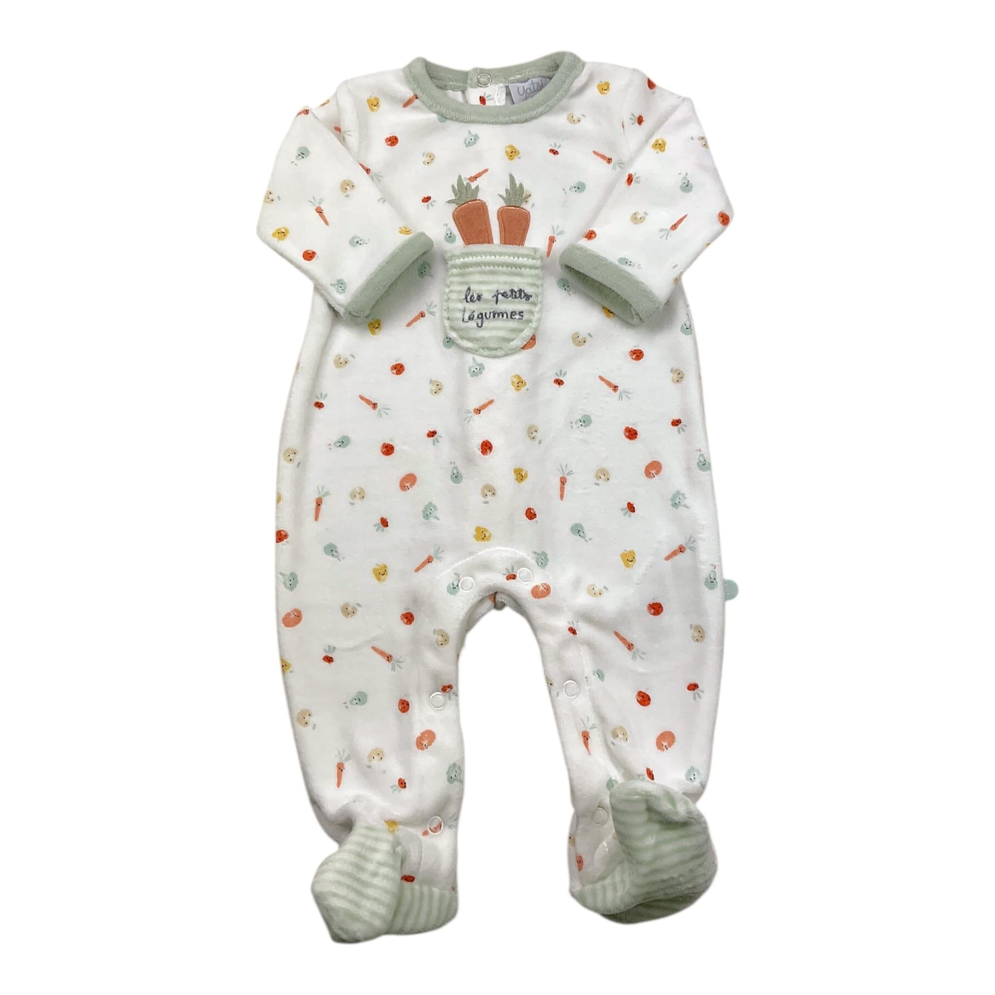 YATSI BABY tutina tinta unita con stampa Bianco per Neonato 24200309 BIANCO YATSI BABY