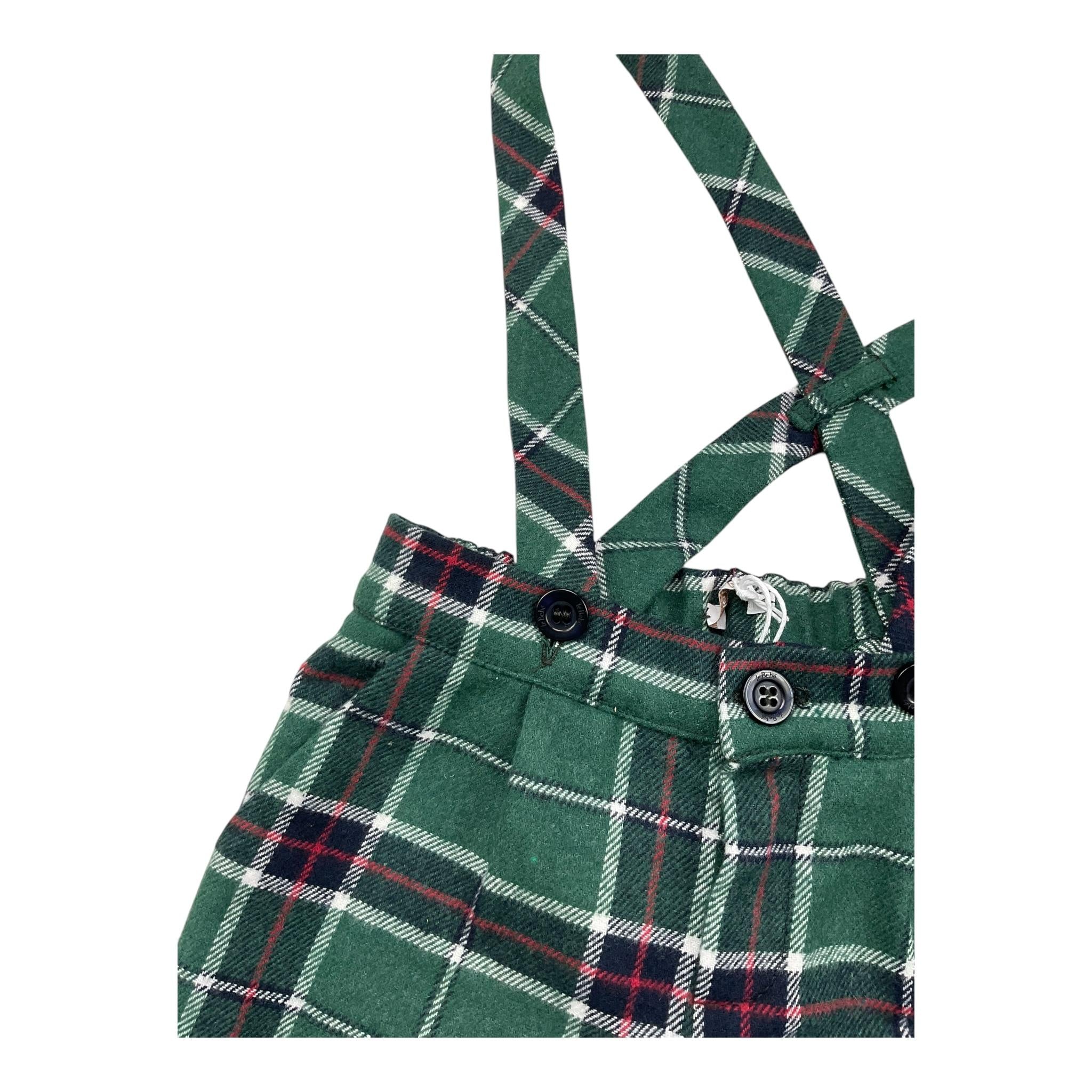 LE BEBE' bermuda con bretelle fantasia scozzese Verde per Neonato LBB5195 VERDE LE BEBE'