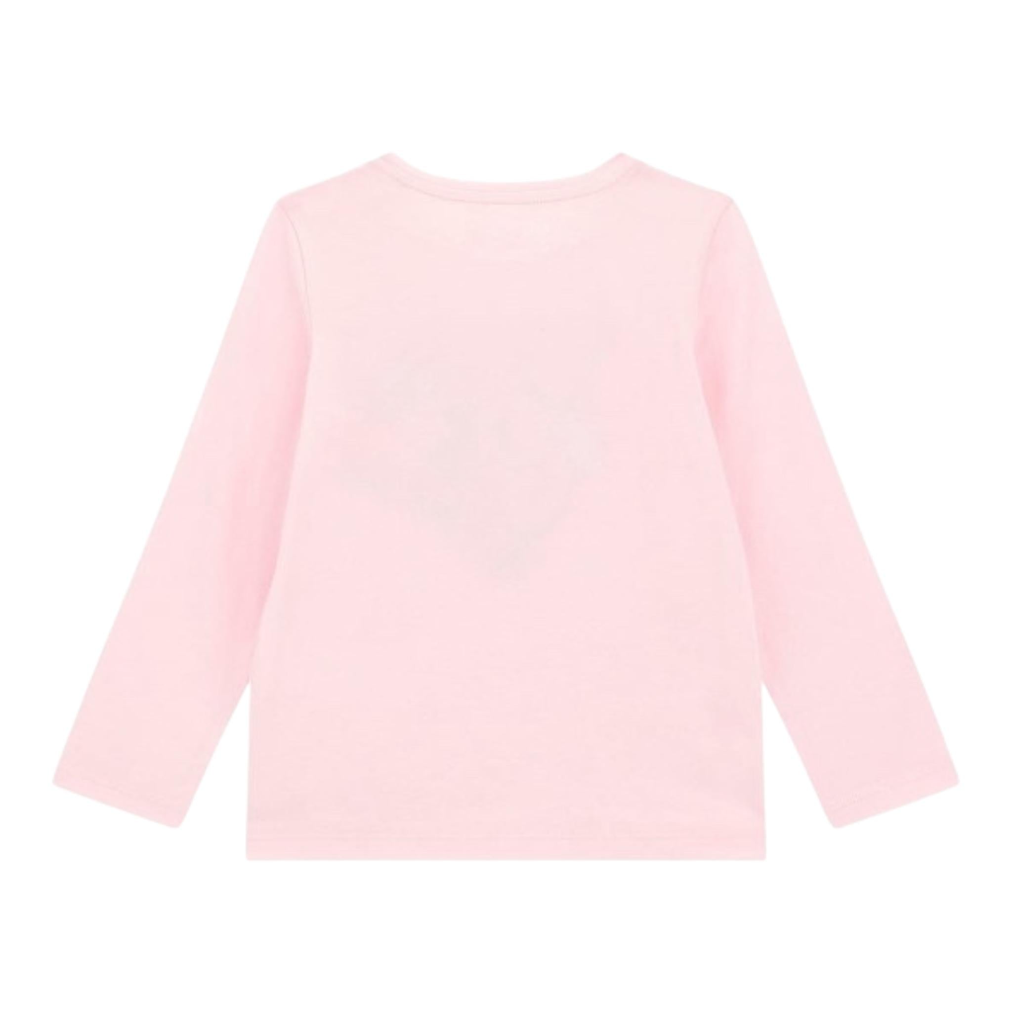 GUESS shirt girocollo tinta unita con stampa in contrasto Rosa per Neonata A4YI01K6YWA ROSA GUESS