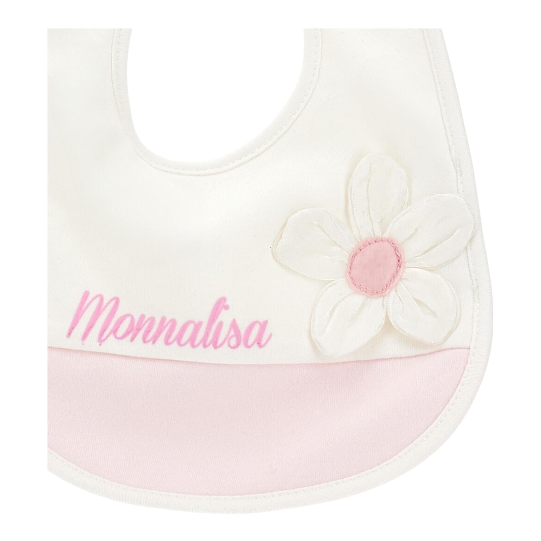 MONNALISA set tutina tinta unita con stampa-cappello-bavetta Bianco per Neonata 35D505 BIANCO MONNALISA