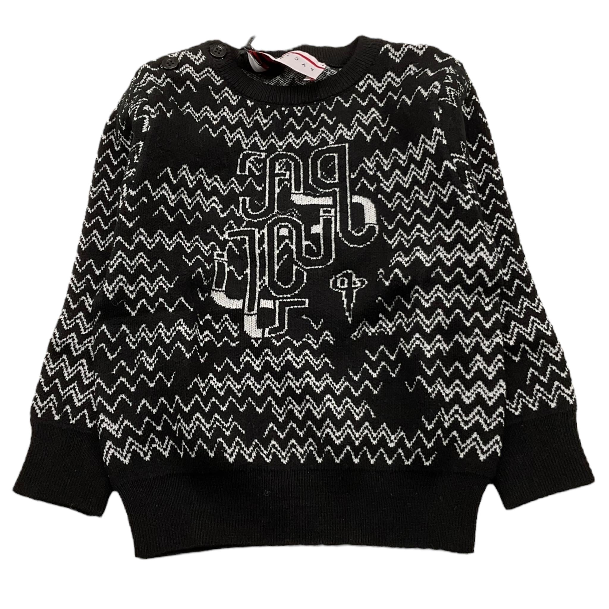 CESARE PACIOTTI maglia girocollo tinta unita con stampe in contrasto Nero per Neonato MGP5351BX NERO CESARE PACIOTTI