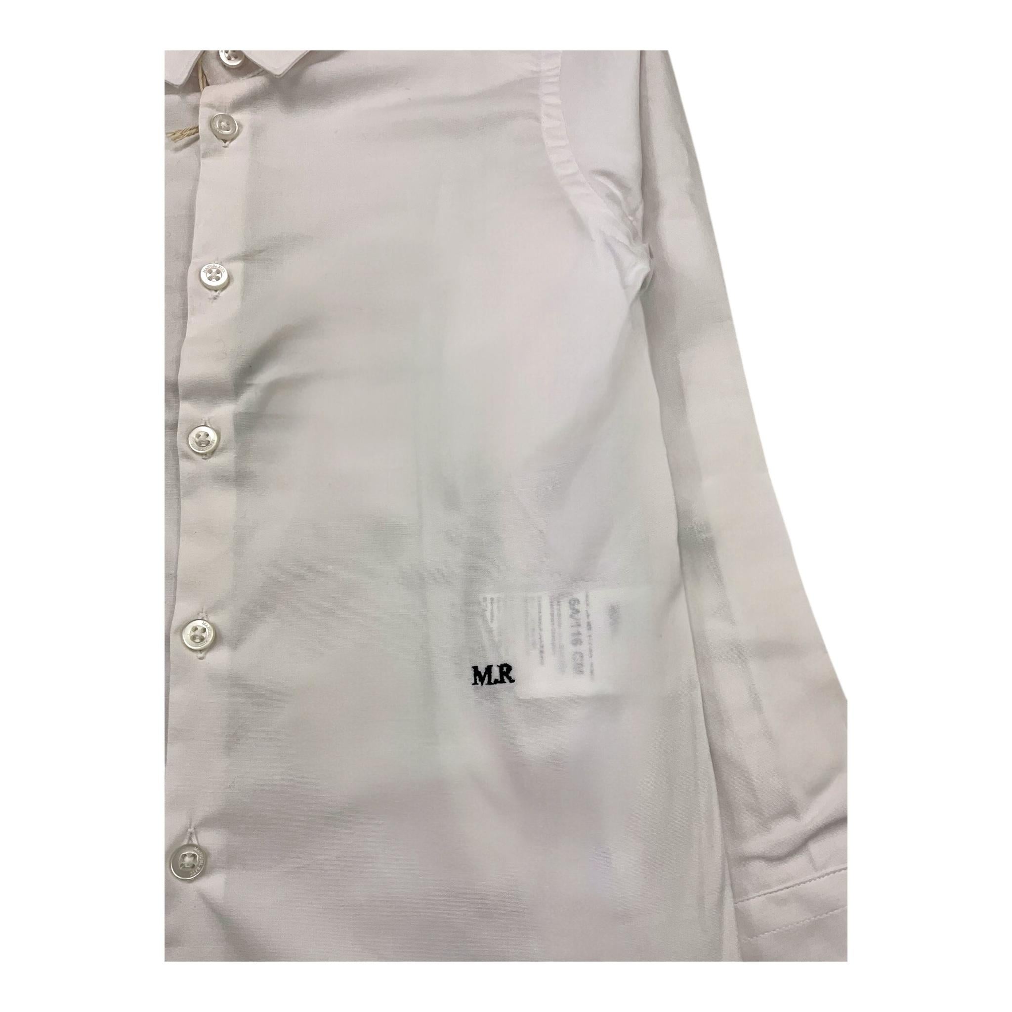 MANUEL RITZ camicia manica lunga con ricamo logo,tinta unita Bianco per Bambino MR1537 BIANCO MANUEL RITZ