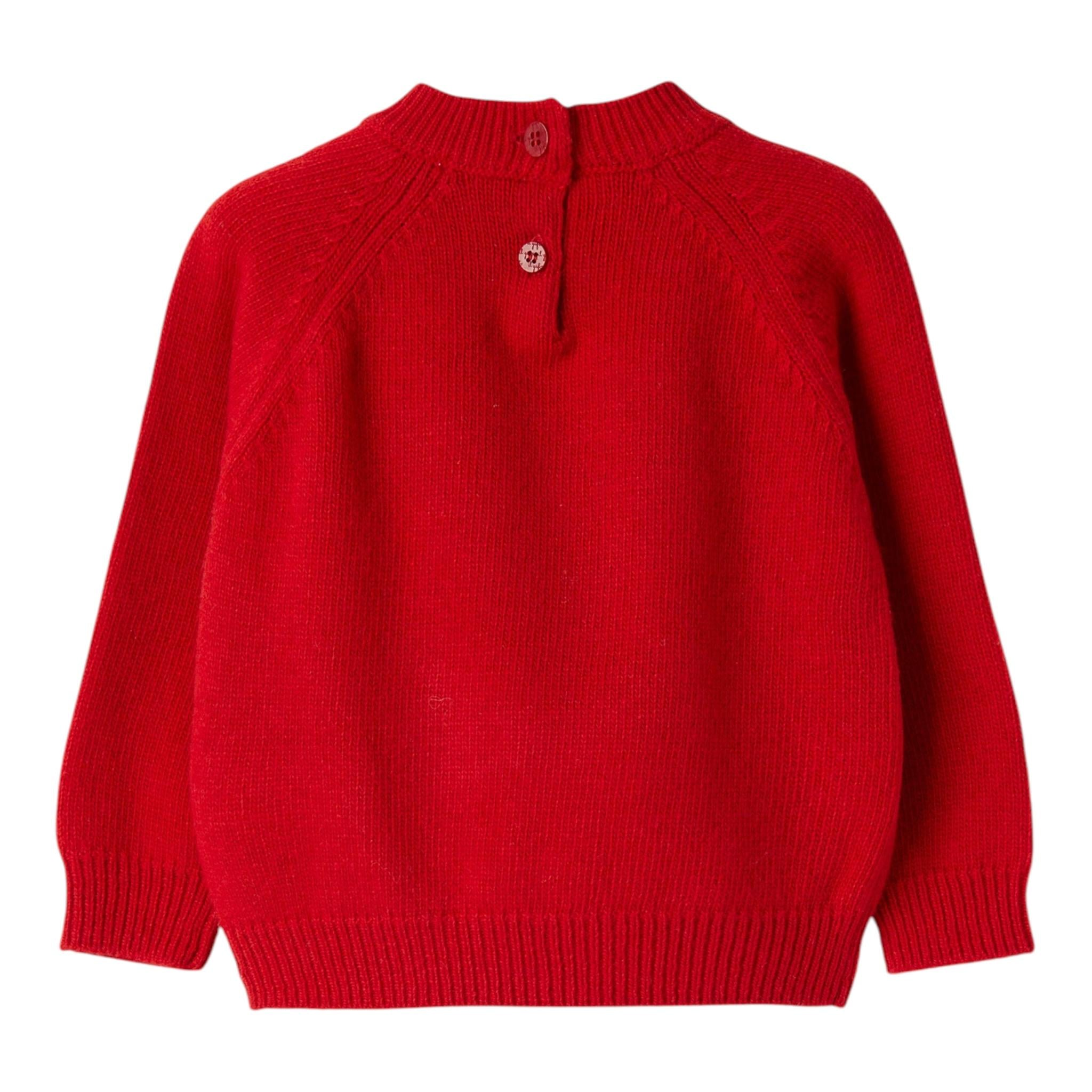 IL GUFO maglia girocollo tinta unita con stampa orso Rosso per Neonato A24MA334EM220 ROSSO IL GUFO