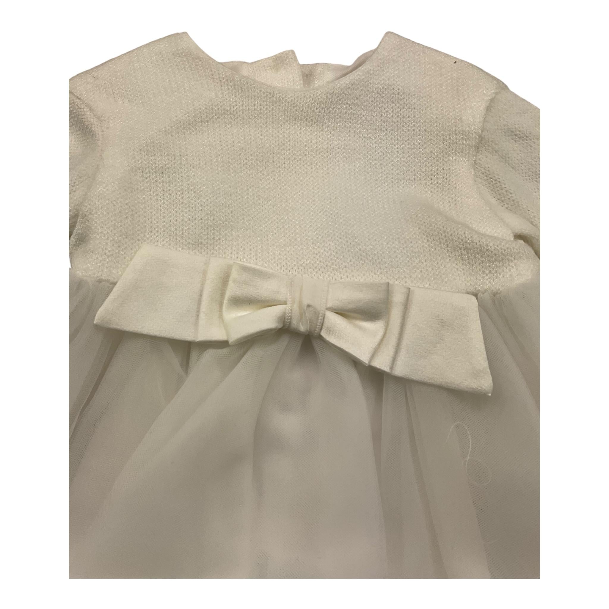 LALALU' abito manica lunga con gonna tulle Panna per Neonata VTL08N PANNA LALALU'