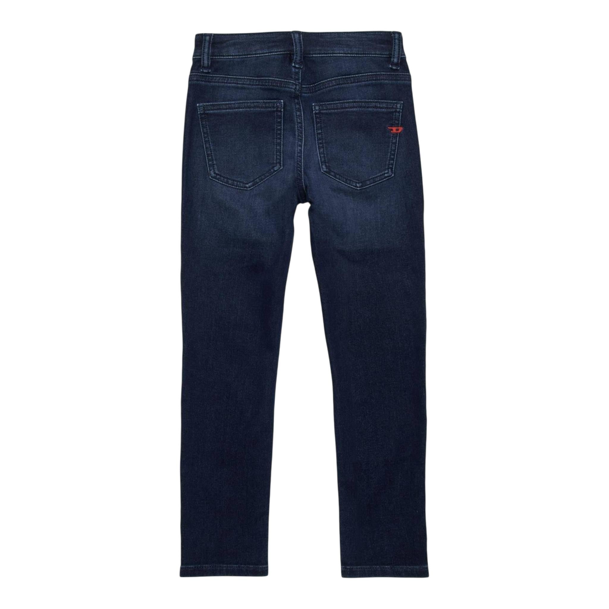 DIESEL jeans tinta unita con strappi Blu per Bambino J01540 BLU DIESEL