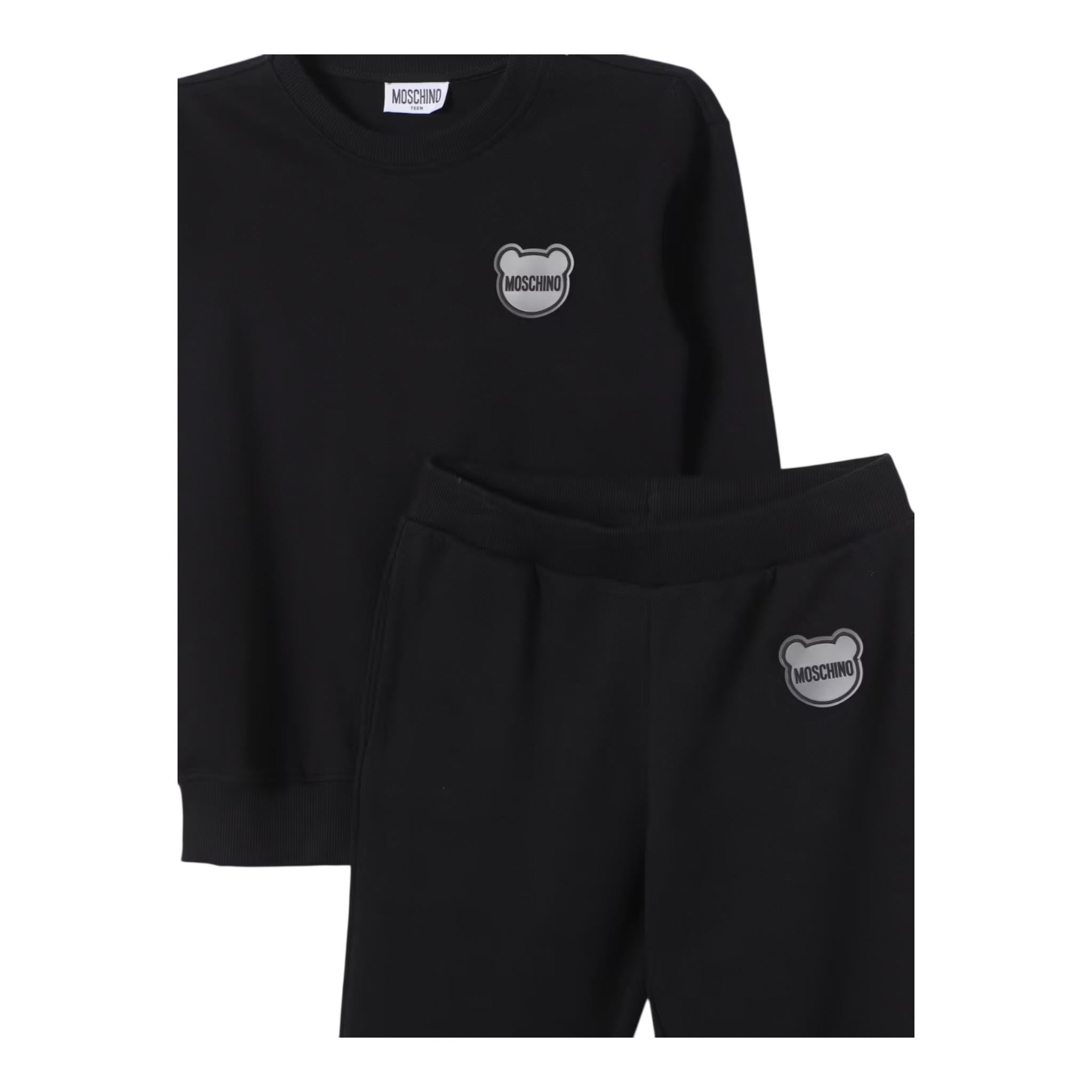 ICEBERG completo 2 pezzi felpa-pantalone tinta unita Nero per Bambino HUK040 NERO ICEBERG