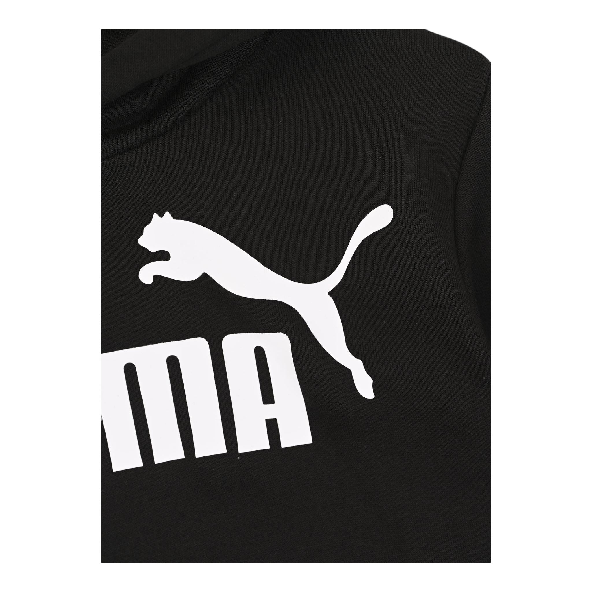 PUMA felpa tinta unita con cappuccio e stampa logo Nero per Bambino 586965 NERO PUMA