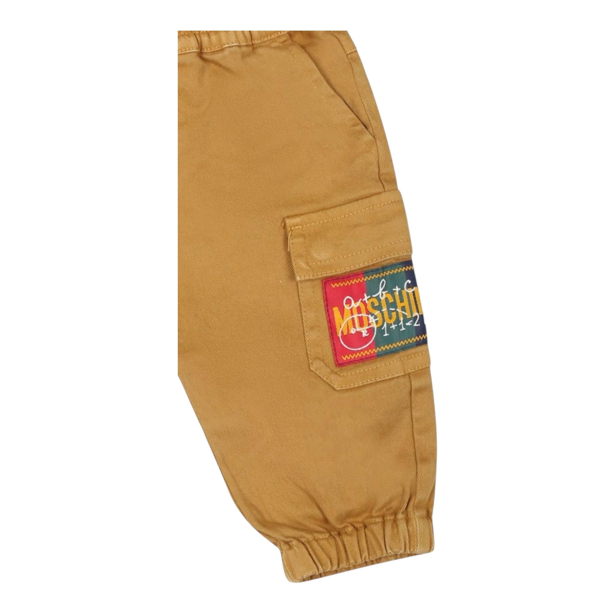 MOSCHINO pantalone tinta unita con tasche america Cammello per Bambino HUP07XX CAMMELLO MOSCHINO