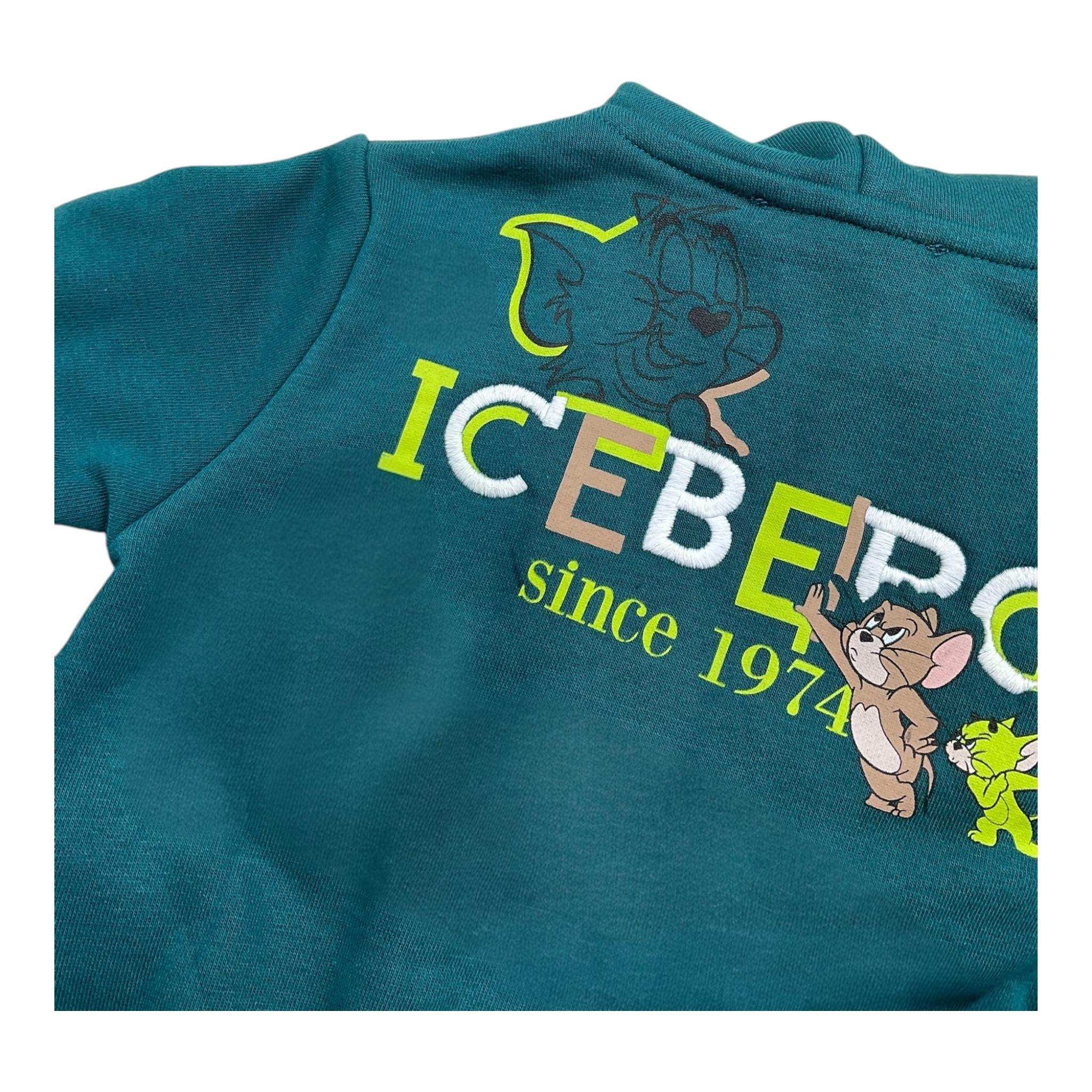 ICEBERG felpa con zip e cappuccio tinta unita Verde per Neonato MFICE5322B VERDE ICEBERG