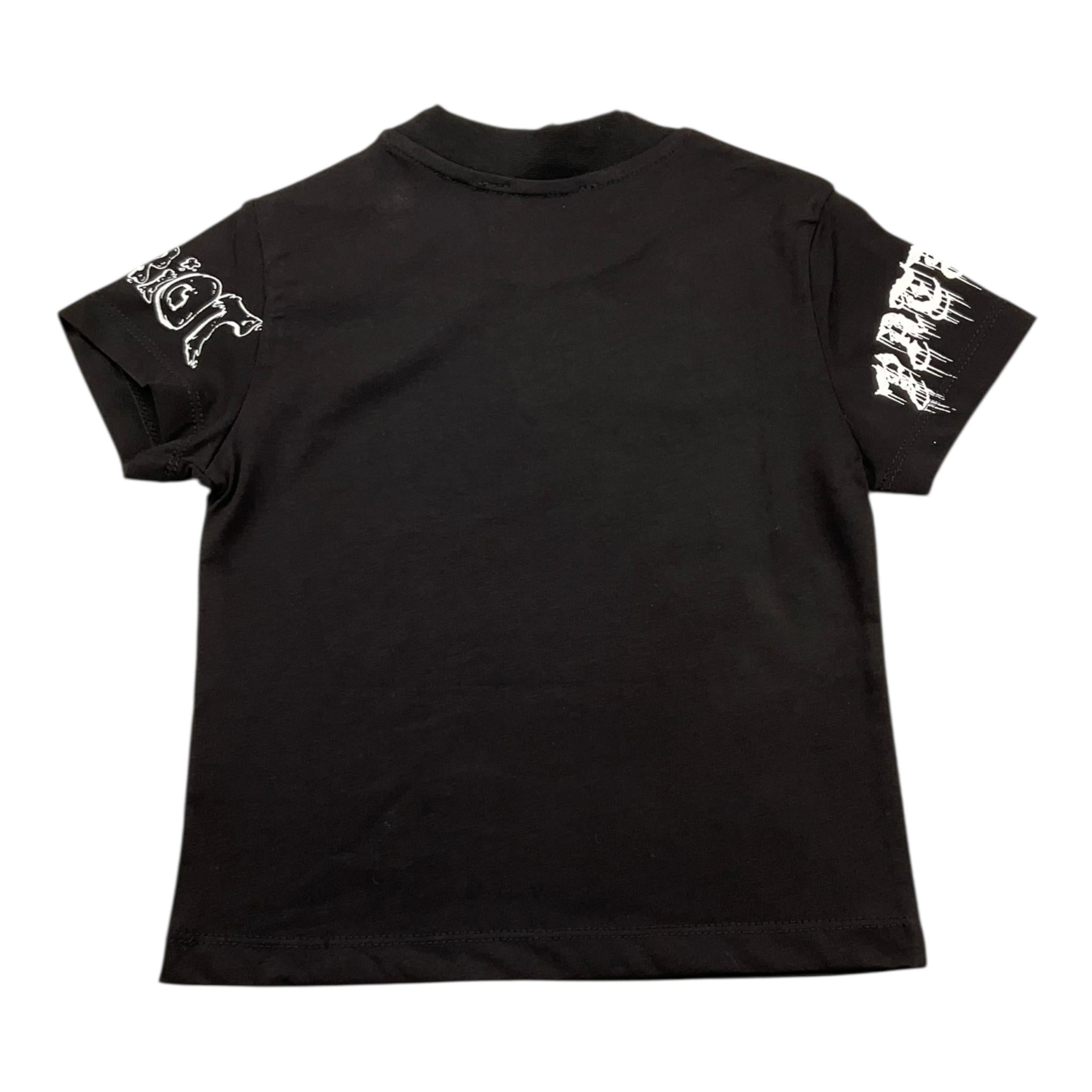 PATRIOT t-shirt girocollo tinta unita con stampa Nero per Neonato TS0012 NERO PATRIOT