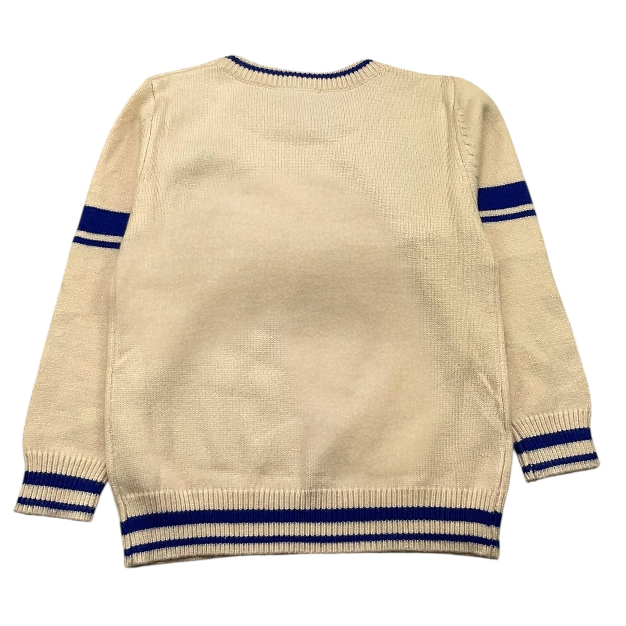 NEVER TOO maglia girocollo tinta unita con ricami in contrasto Panna per Bambino NT2175B PANNA NEVER TOO