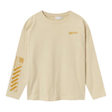 NAME.IT shirt girocollo tinta unia con stampa in contrasto Beige per Bambino 13234047 BEIGE NAME.IT