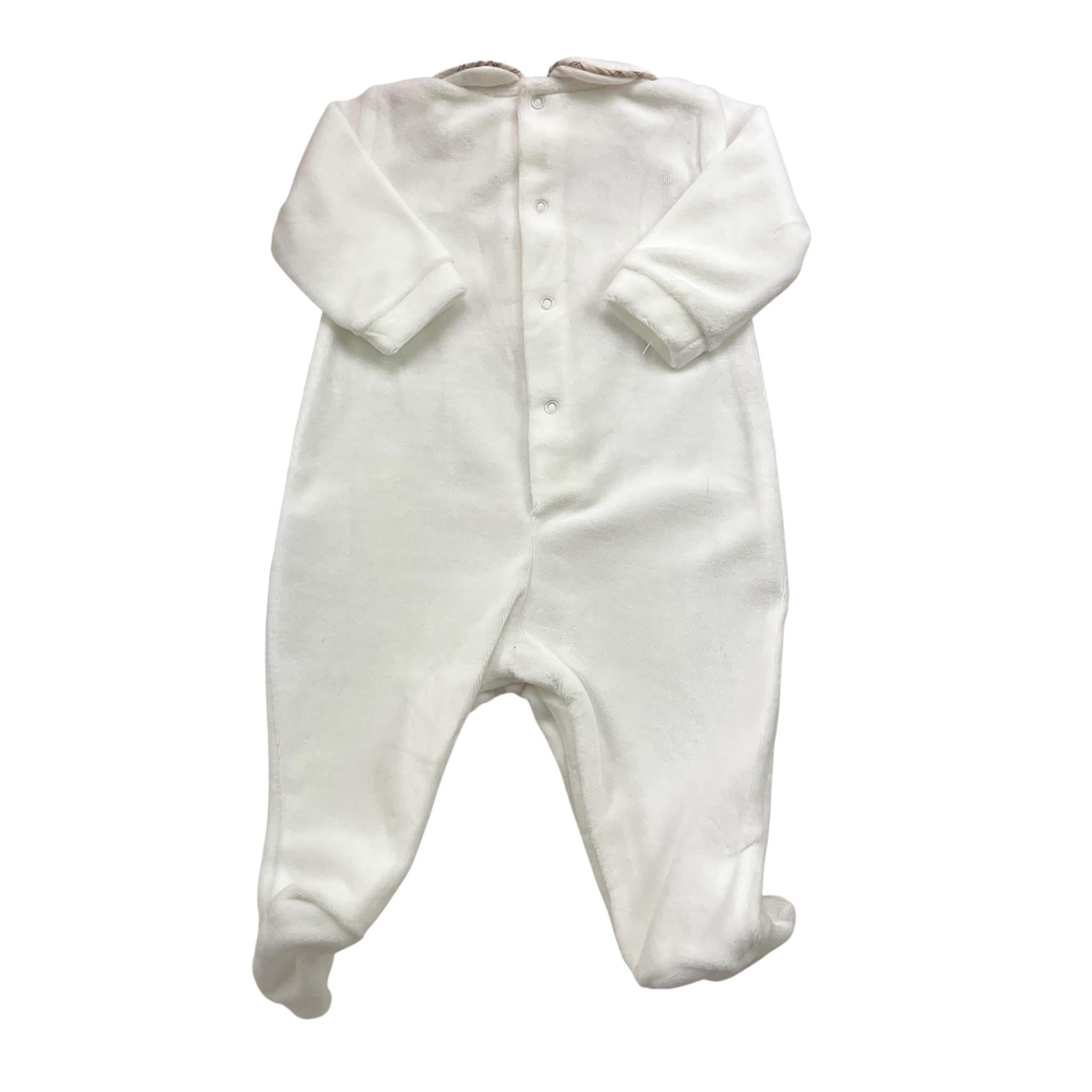LALALU' tutina tinta unita in ciniglia Bianco per Neonata TCL6N BIANCO LALALU'