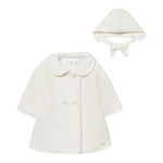 MAYORAL set cappotto tinta unita con cappello Bianco per Neonata 2404 BIANCO MAYORAL