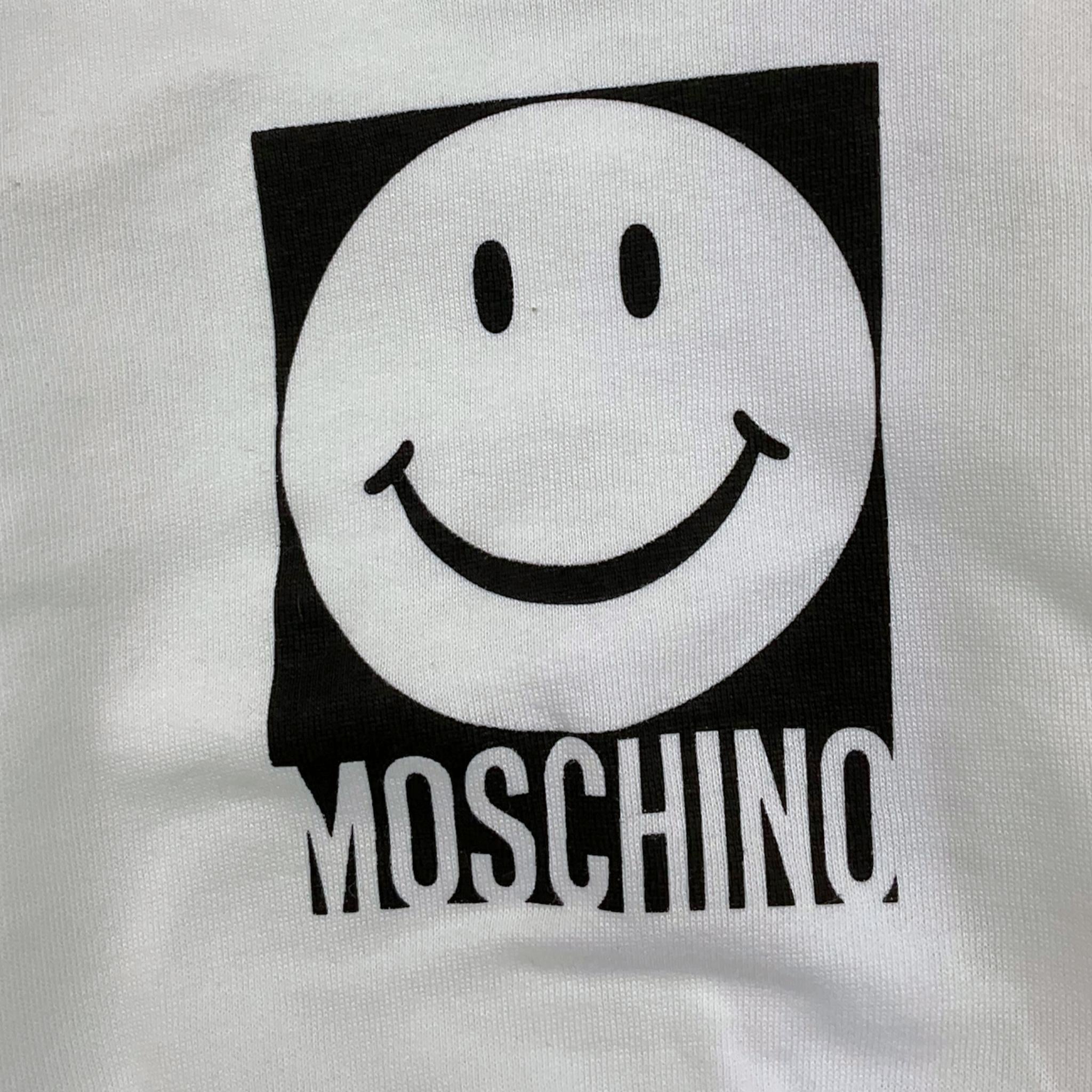 MOSCHINO completo 2pz tinta unita felpa-pantalone Bianco per Neonato MNK05E BIANCO MOSCHINO
