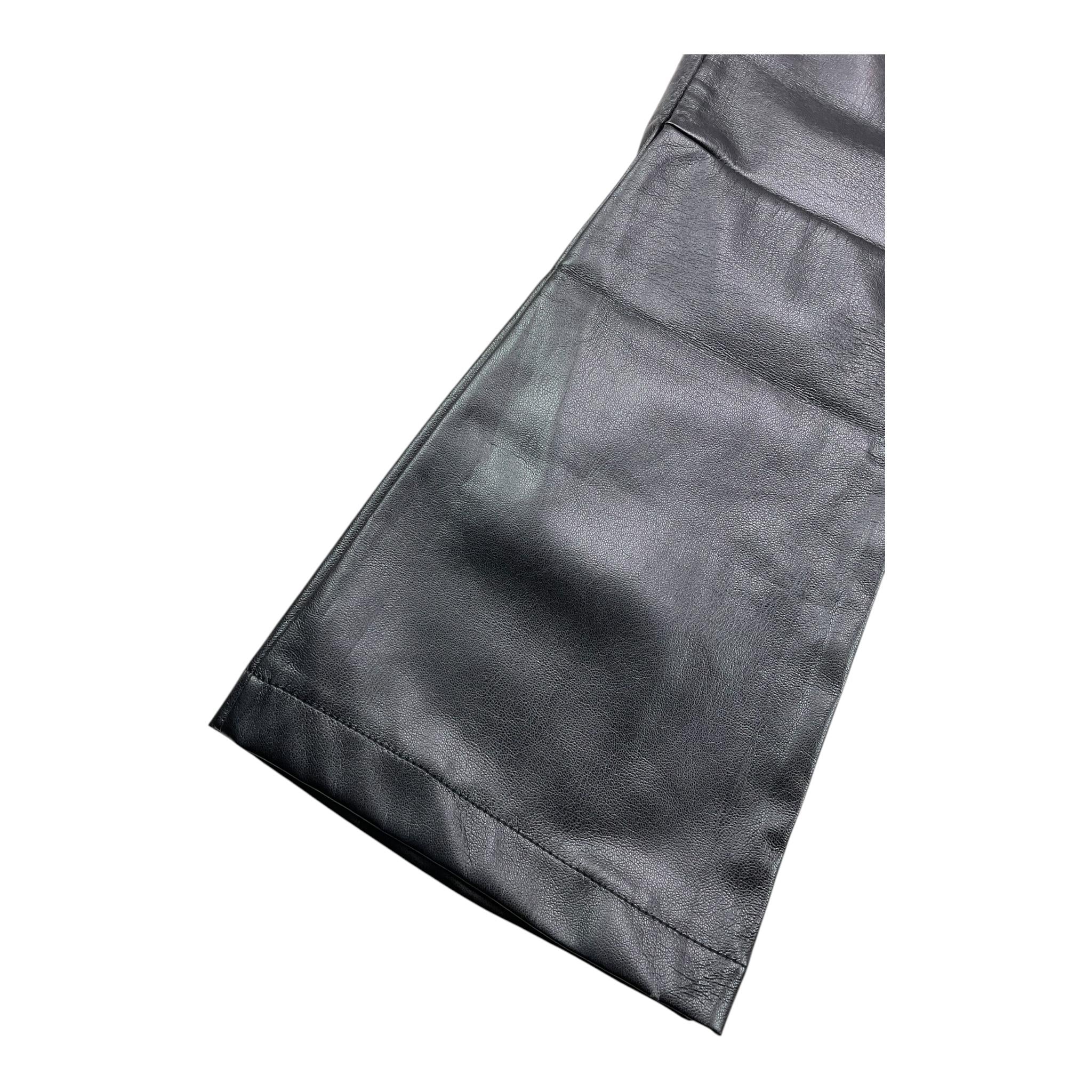 NAIDA pantalone in ecopelle tinta unita modello zampa Nero per Bambina NAPA235 NERO NAIDA