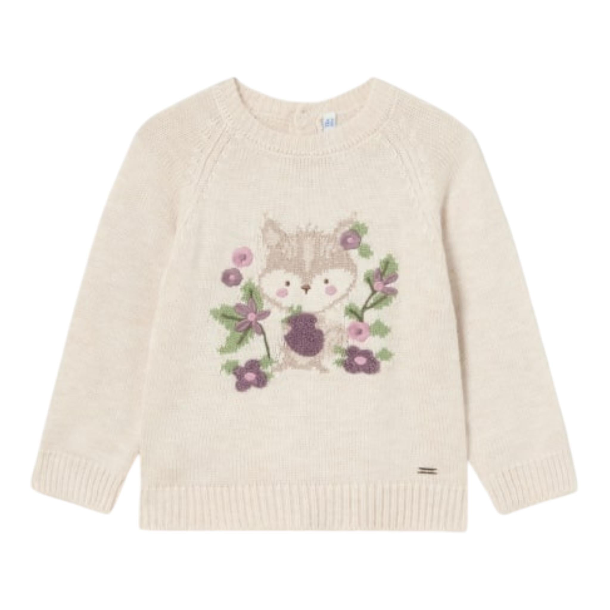 MAYORAL maglia tinta unita con stampa Beige per Bambina 2323X BEIGE MAYORAL