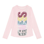 GUESS shirt girocollo tinta unita con stampa Rosa per Neonata K4YI06KAPO0 ROSA GUESS