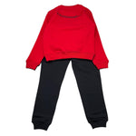 DANIELE ALESSANDRINI completo 2pz felpa-pantalone bicolore Nero/rosso per Bambino 1231F00059 NERO/ROSSO DANIELE ALESSANDRINI