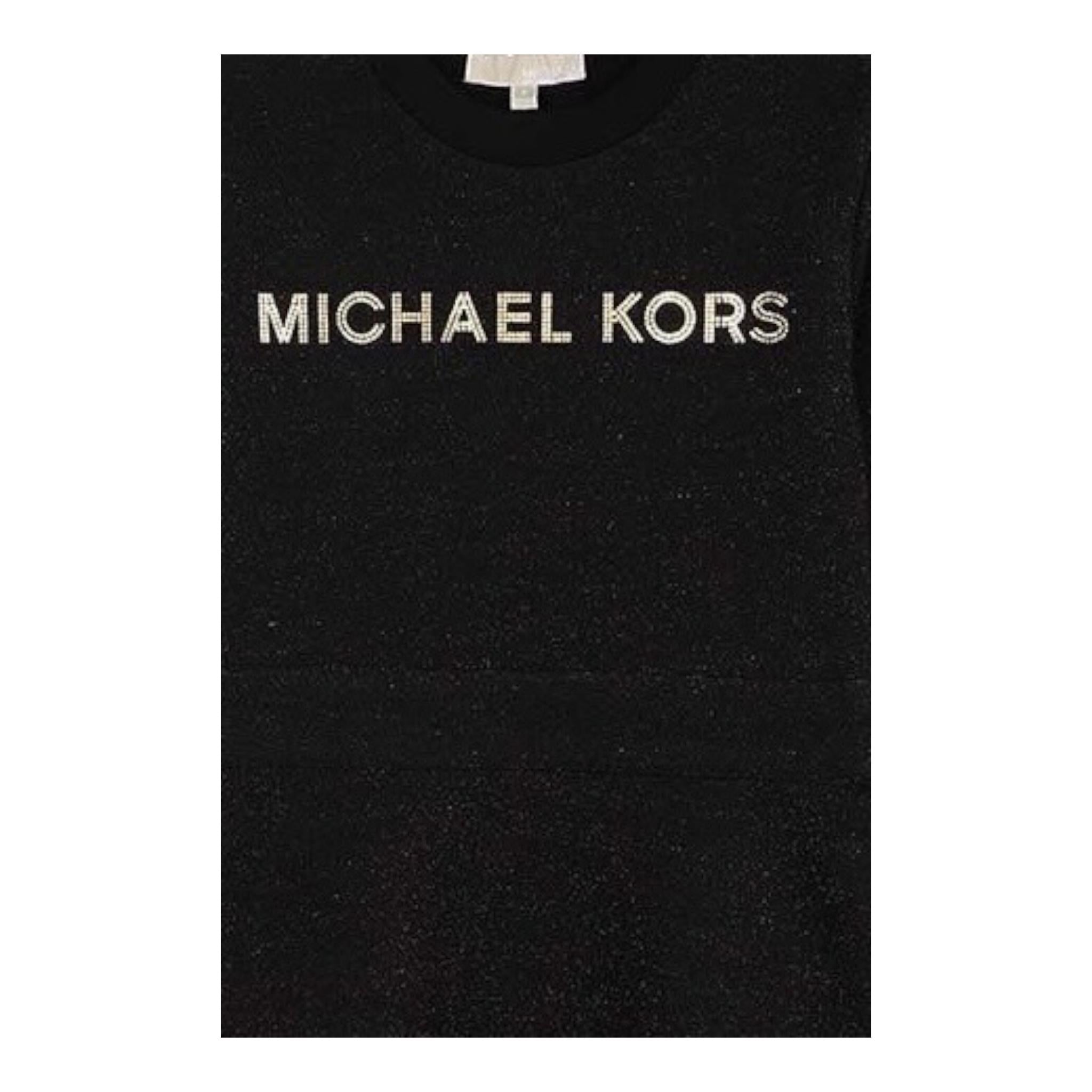 MICHAEL KORS abito girocollo tinta unita con sampa Nero per Neonata R30166N NERO MICHAEL KORS